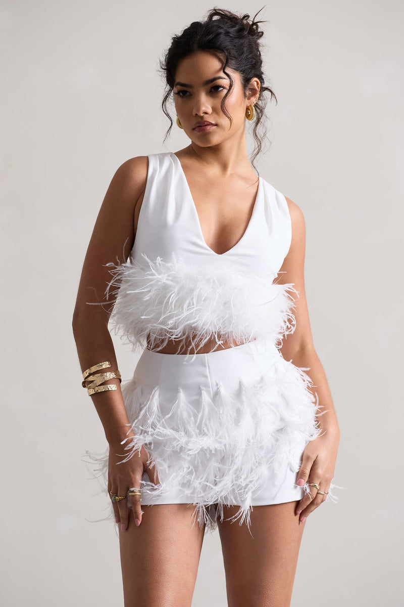 Fig loose embroidery shorts - Light feather gray main image 1