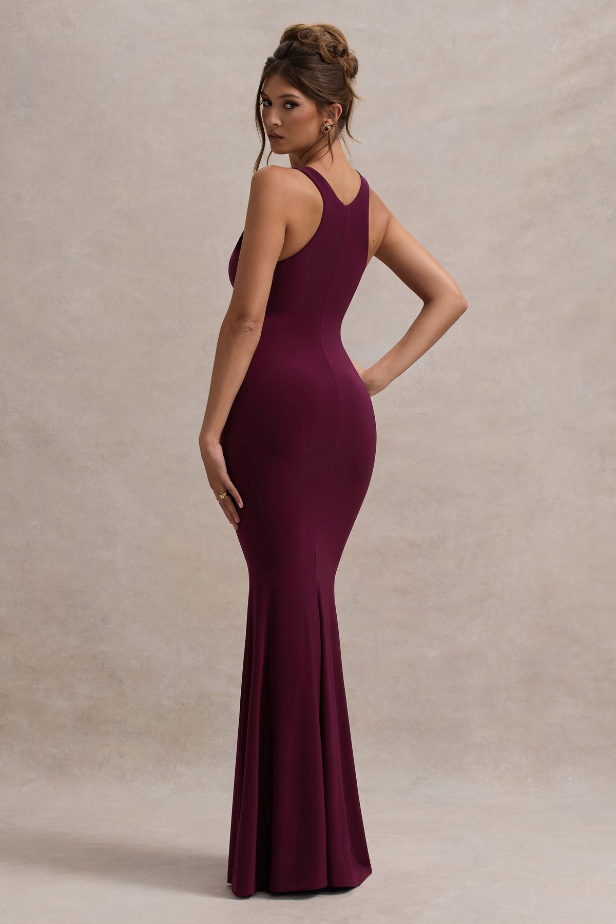 Collective Dress - Burgundy Square-Neck Maxi Dress image 3