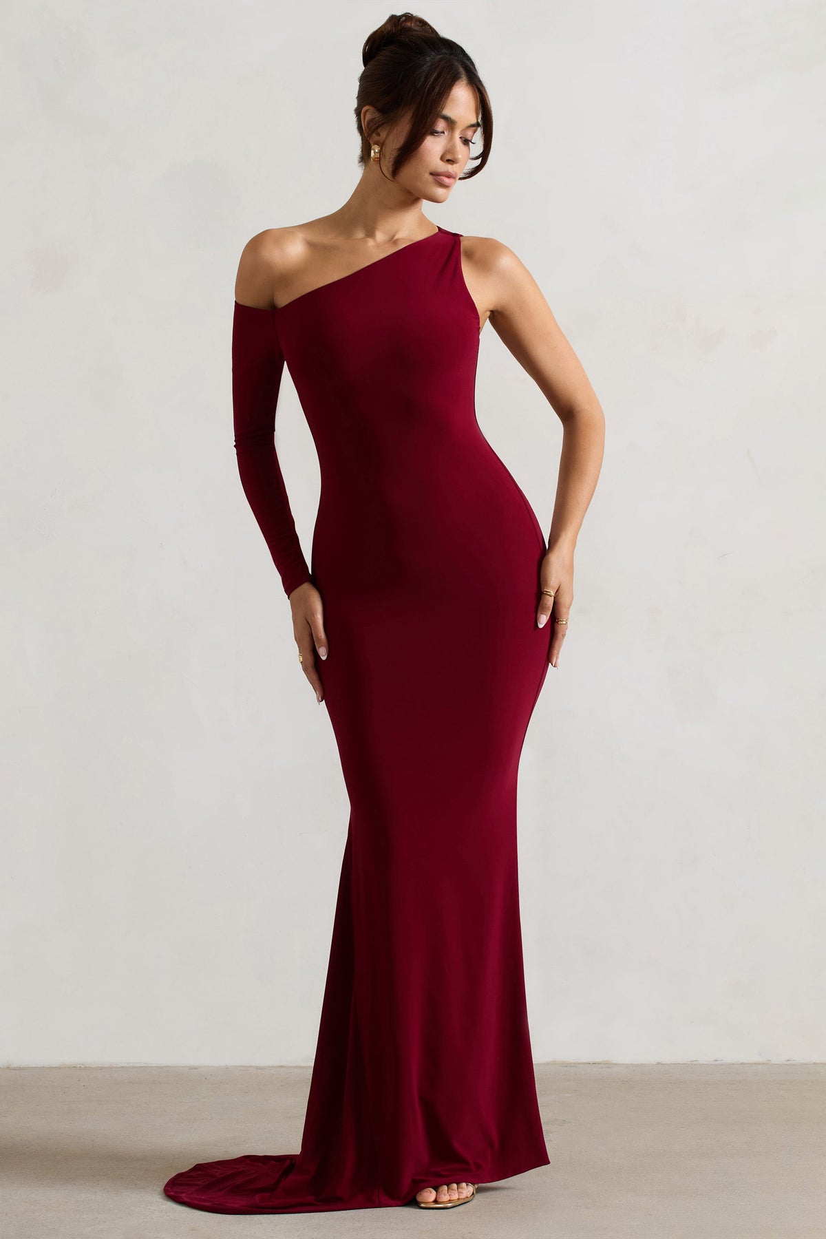 Port One-Sleeve Asymmetric Maxi Dress - View 5 | Shop Formal Dress