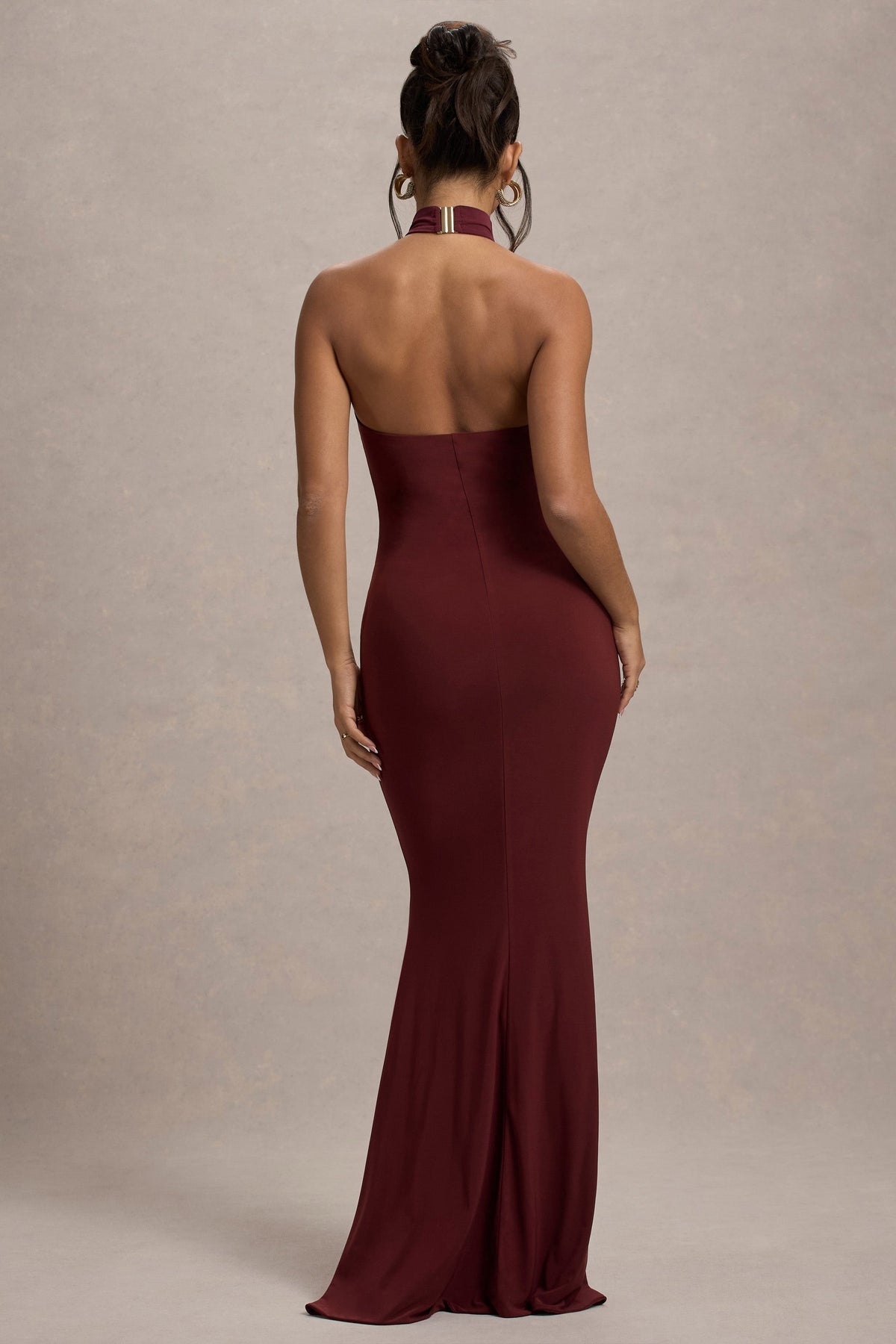 Port High-Neck Ruched Fishtail Maxi Dress - View 3 | Shop Formal Dress