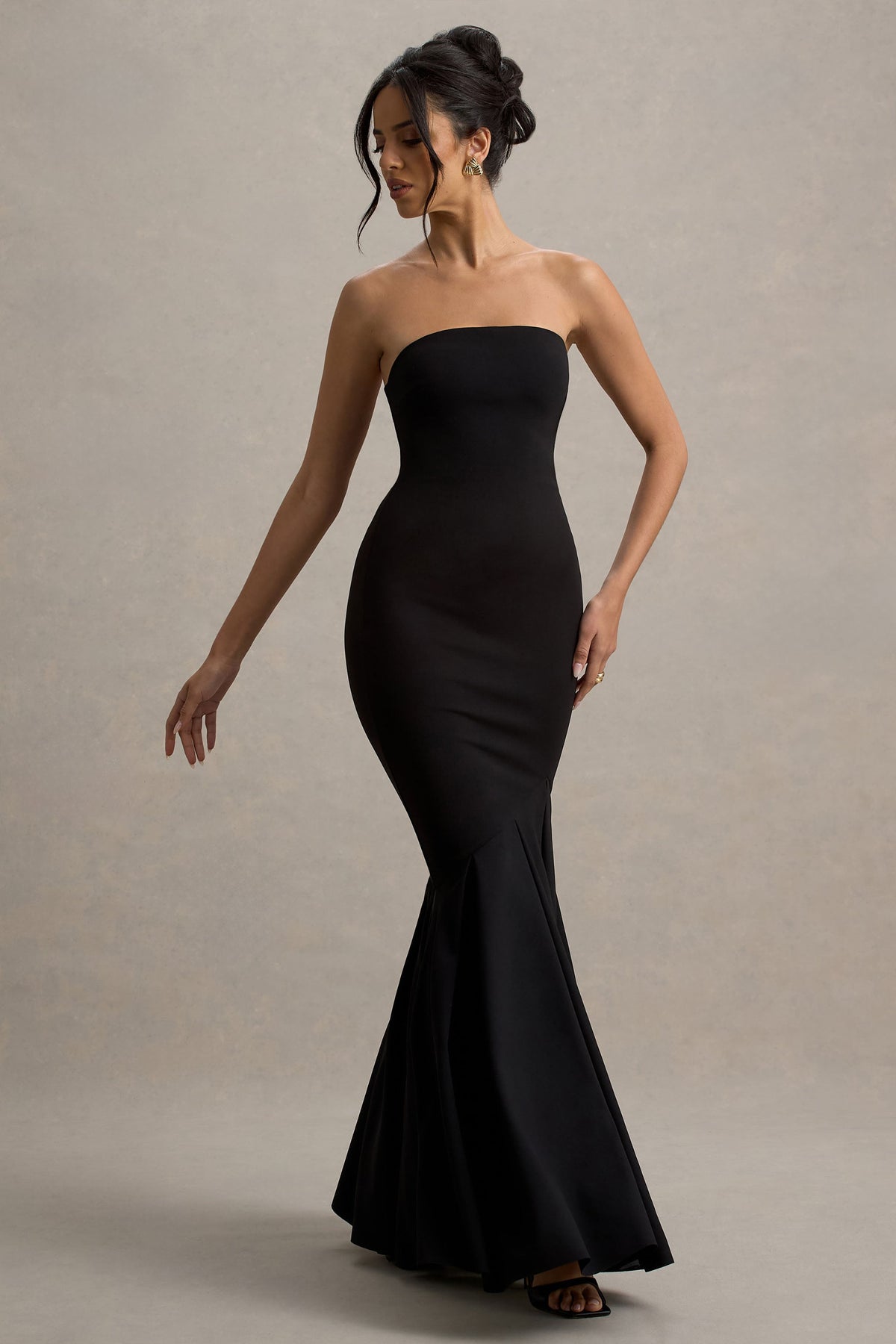 Black Bandeau Fishtail Maxi Dress - View 5 | Shop Formal Dress