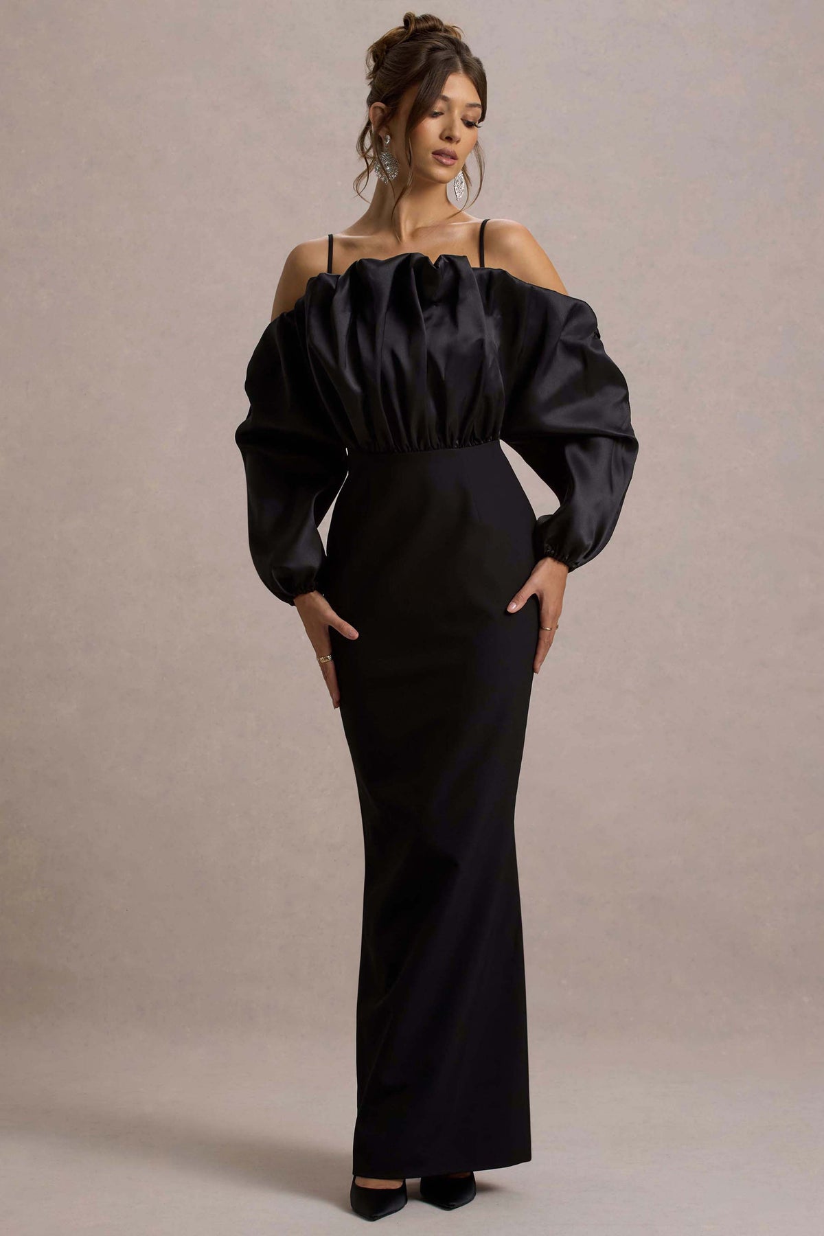 Black Ruffled Maxi Dress - View 5 | Shop Formal Dress