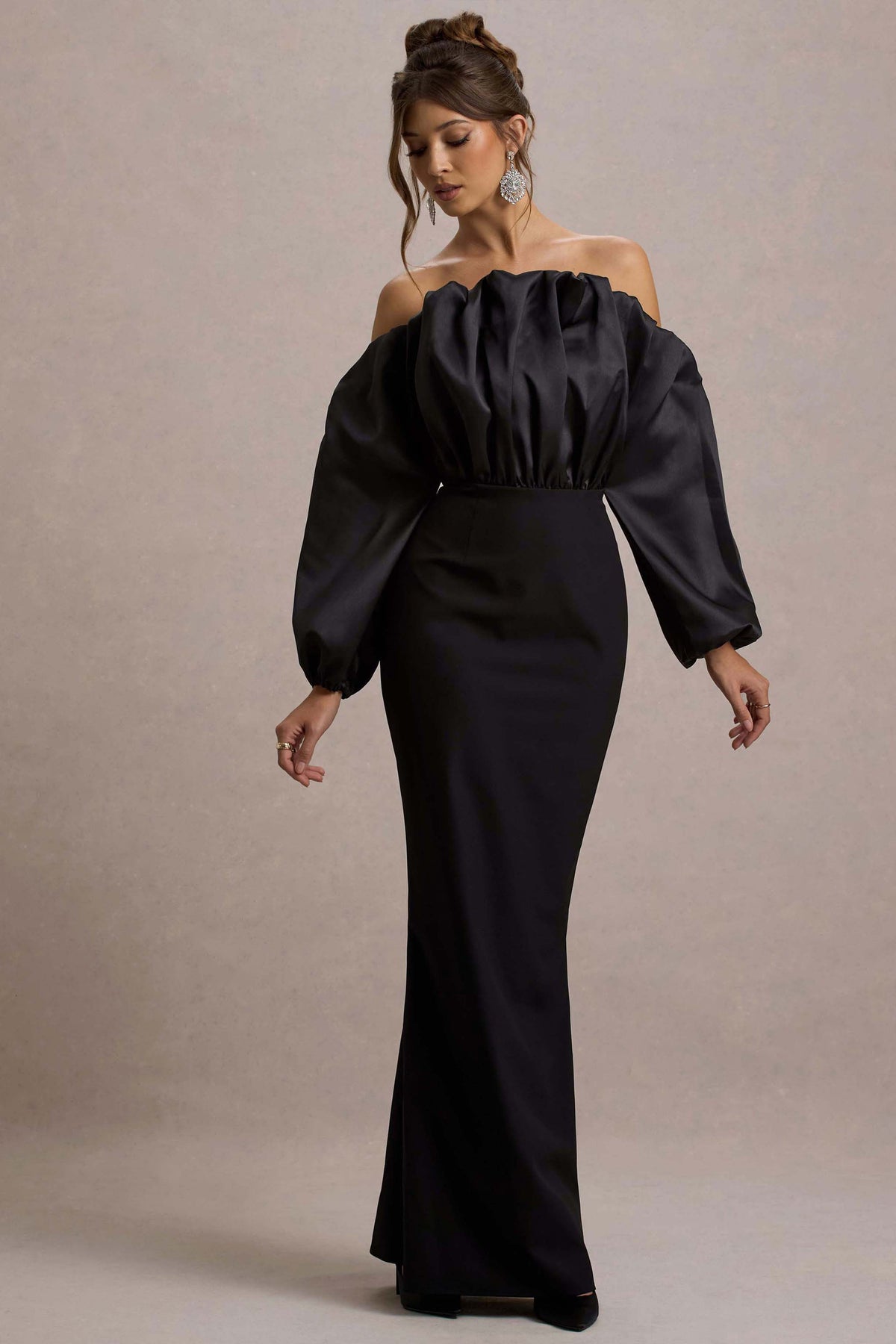 Black Ruffled Maxi Dress - View 6 | Shop Formal Dress