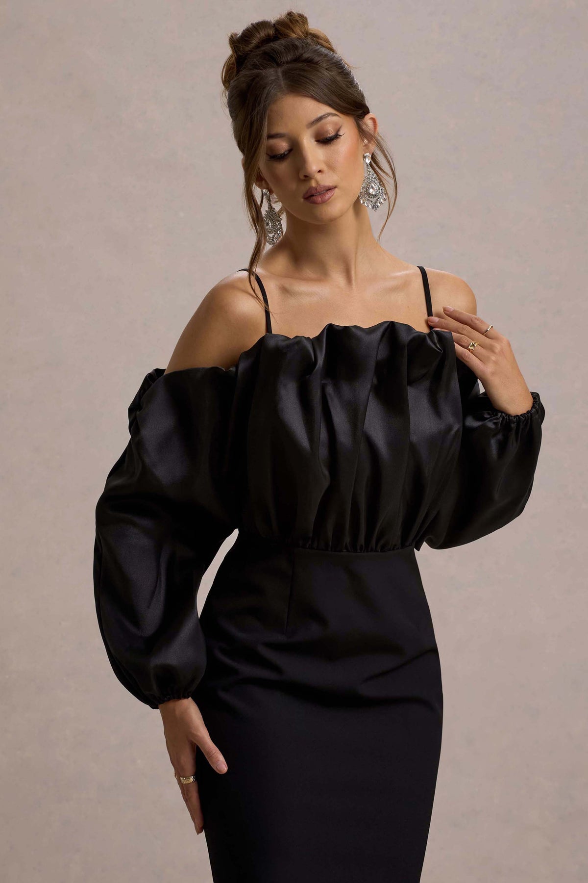 Black Ruffled Maxi Dress - View 4 | Shop Formal Dress