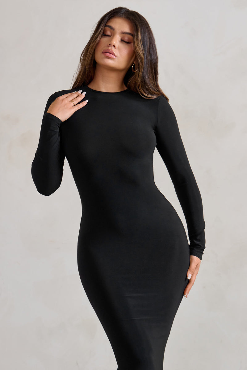 One Step Ahead Navy Long Sleeve Backless Fishtail Maxi Dress – Club L  London - USA