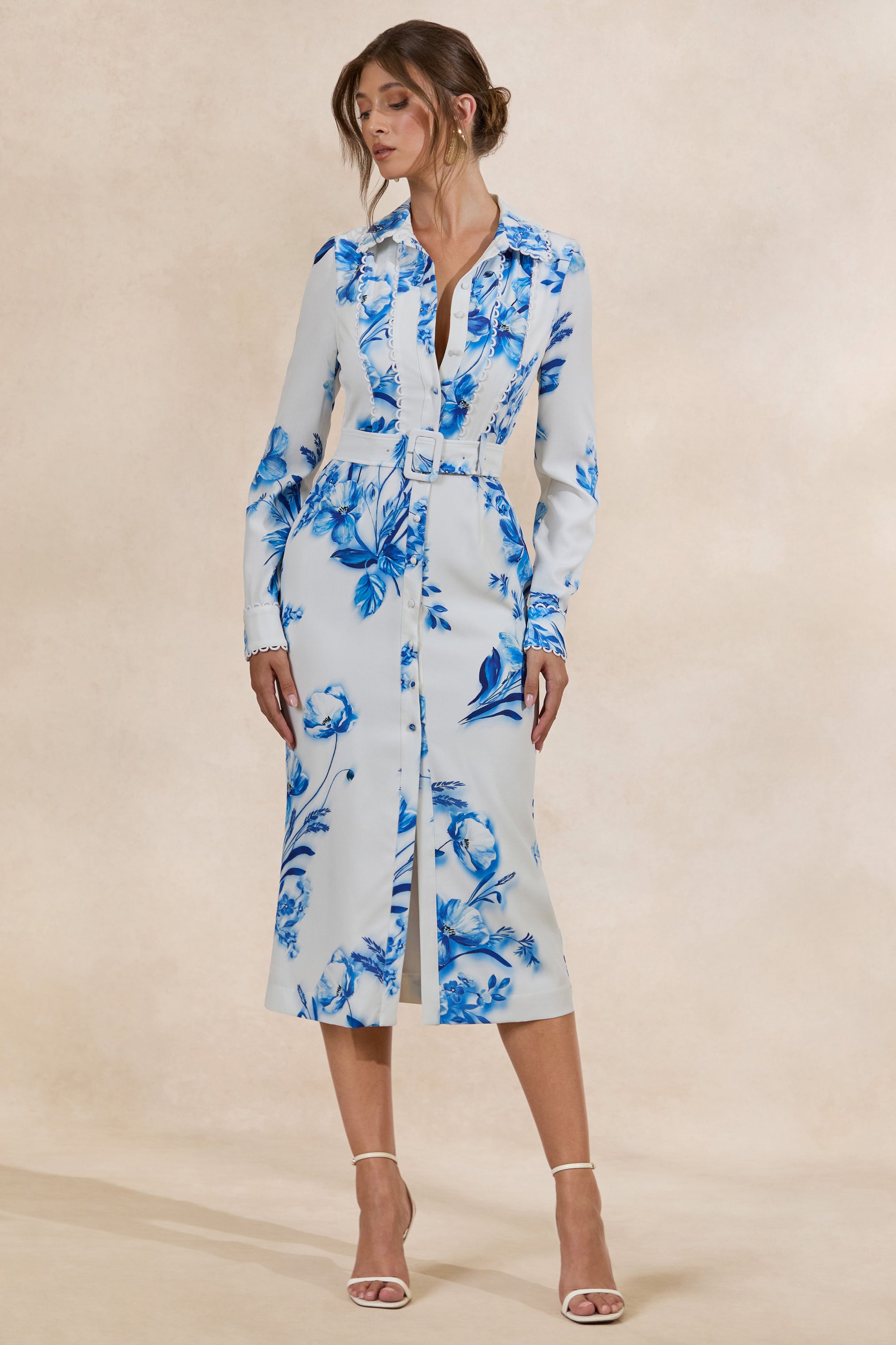 CL135595153 - Zephy _ Blue Floral Print Belted Shirt Midi Dress2 2.jpg