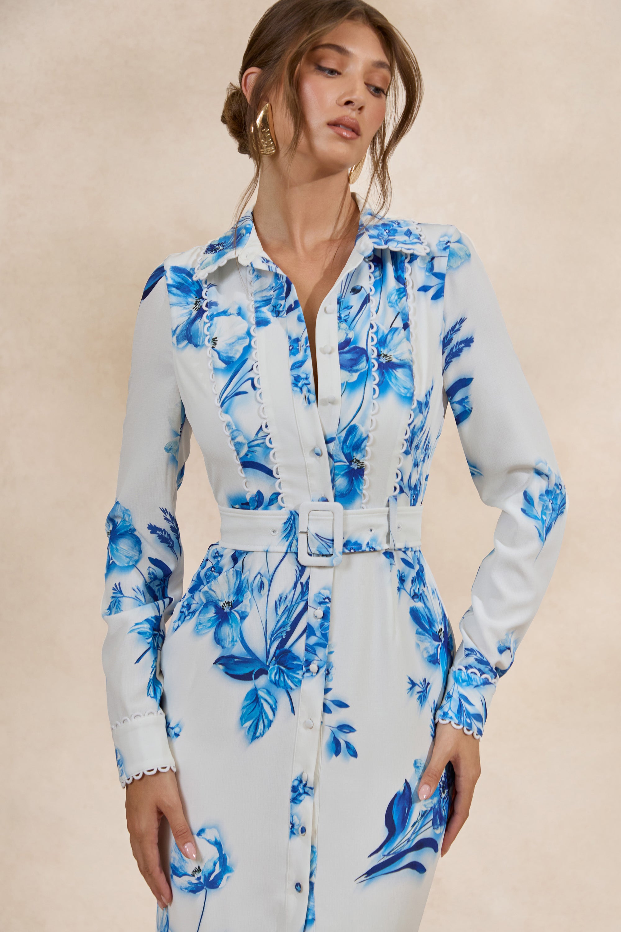 CL135595153 - Zephy _ Blue Floral Print Belted Shirt Midi Dress3 2.jpg