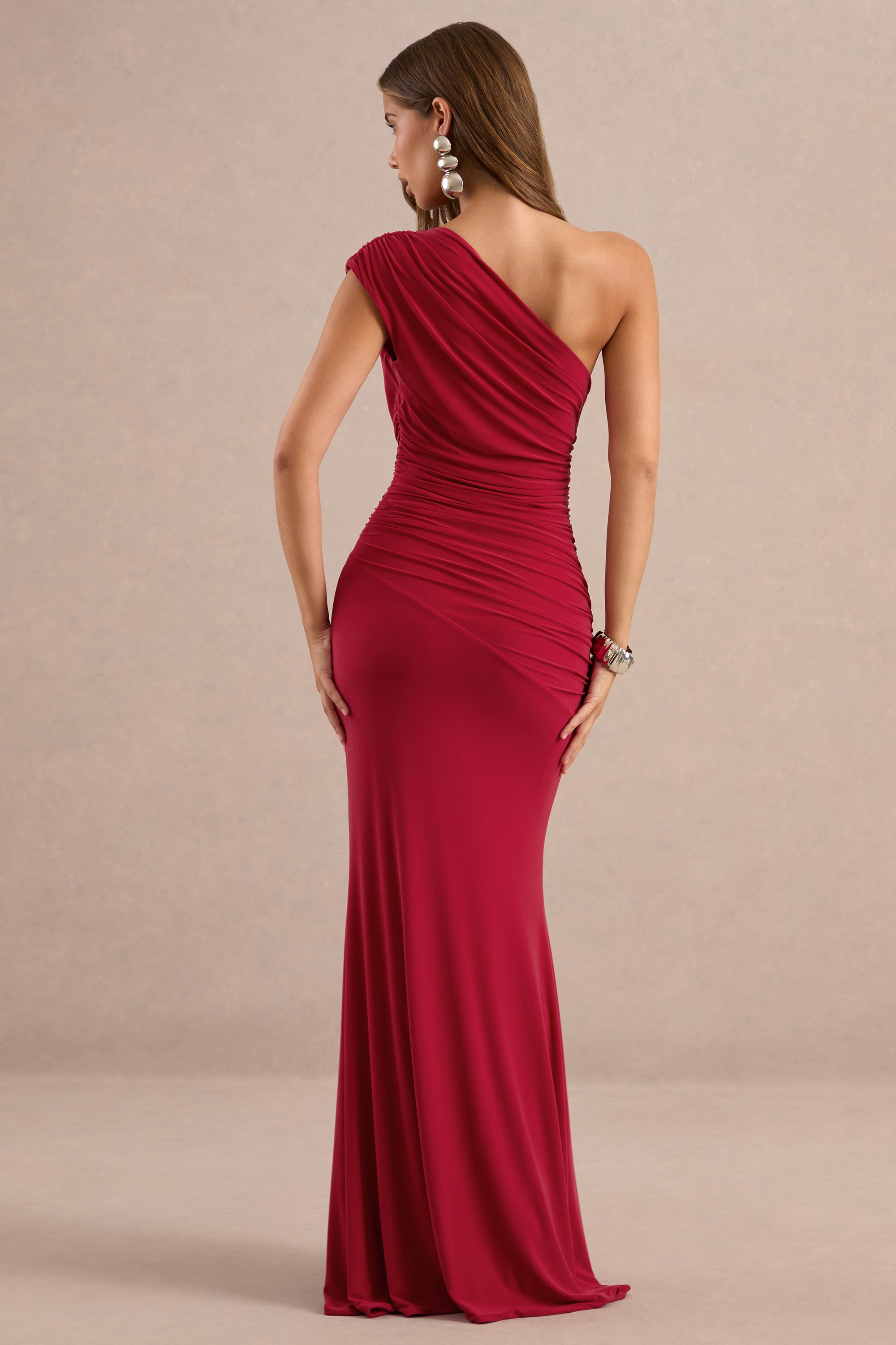 ECM_HR_CL136172100 - Mardi Red Asymmetric Maxi Dress With Ruching5.jpg
