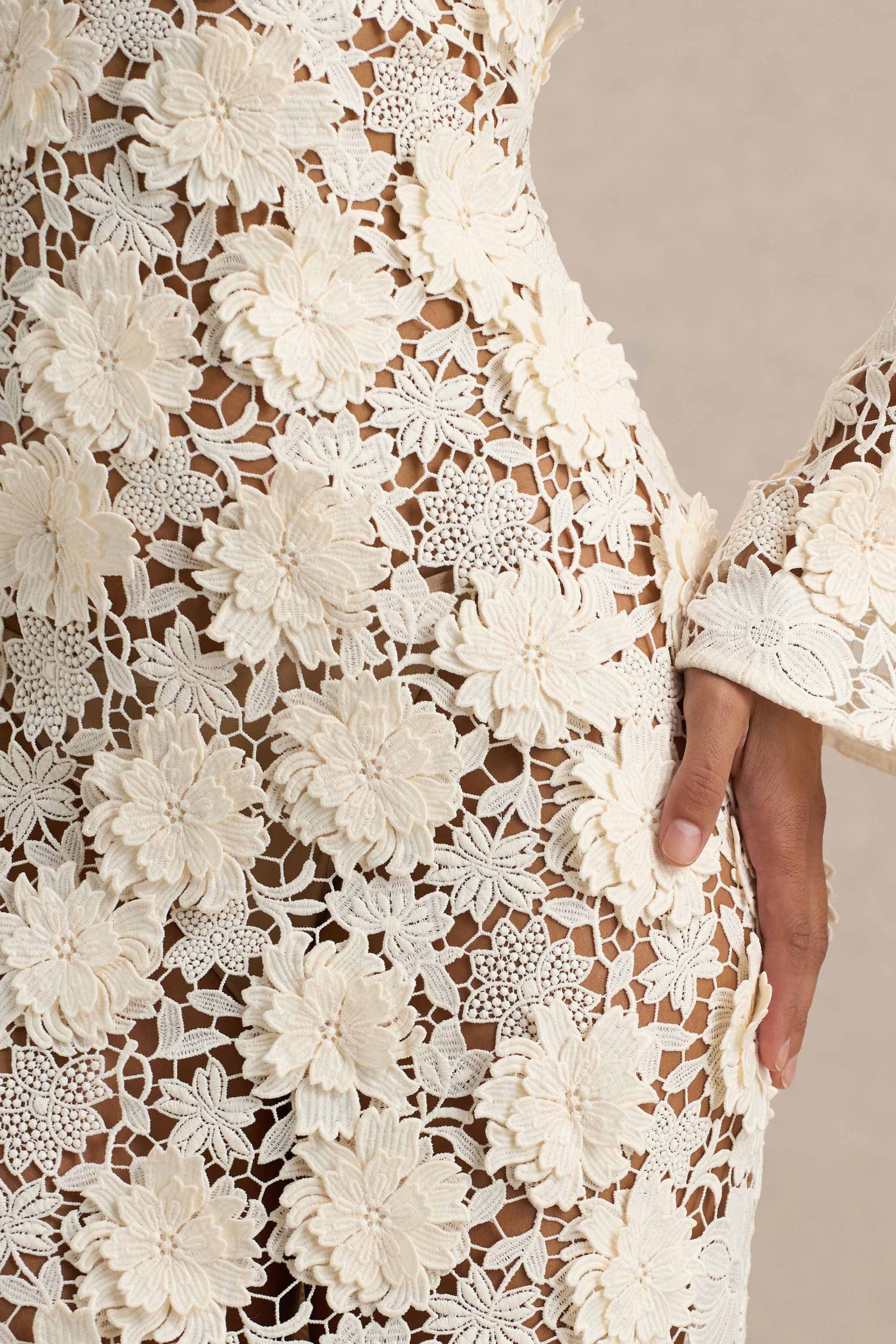 cream lace dress australia Women's Cream Long Lace Dress
