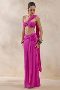 ECM_HR_CL136245330 - Tranquil _ Hot Pink Bandeau Top With Chest Cut-Out and Sash + ECM_HR_CL136246330 - Azura _ Hot Pink Wrap Maxi Skirt With Sash 1.jpg