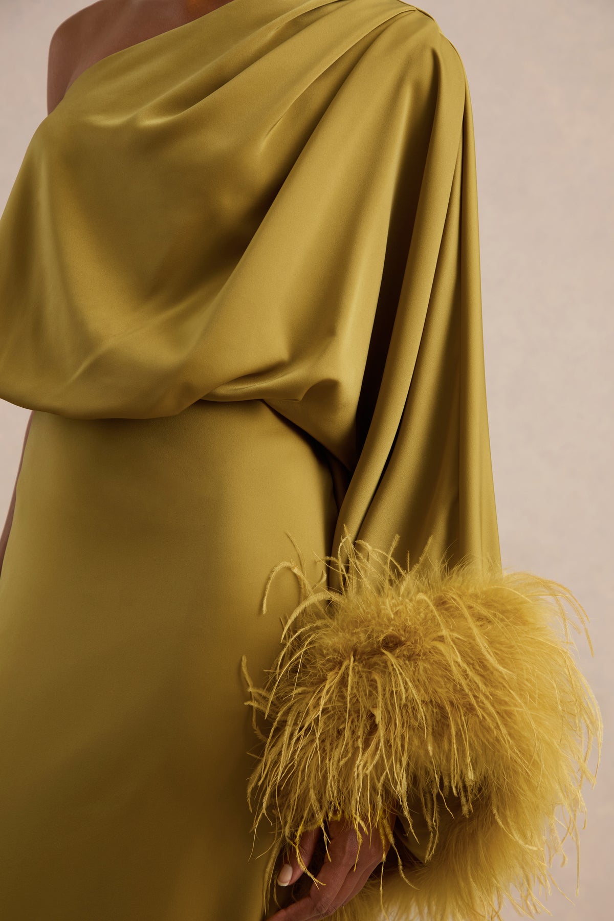 ECM_HR_CL136380031 - Felicity _ Olive Satin Asymmetric-Neck Maxi Dress With Feather Detailing4.jpg
