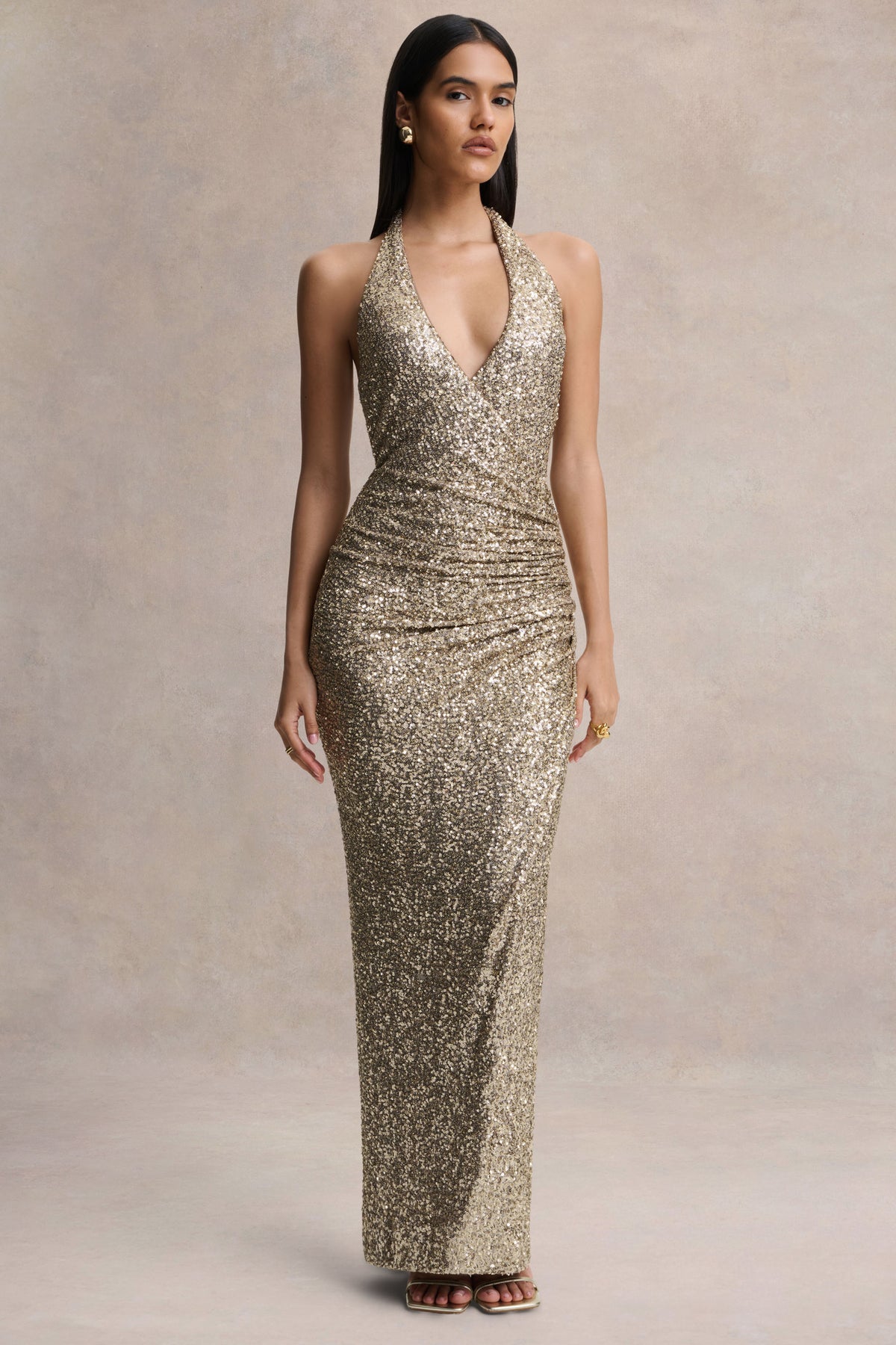HR_CL136674059 - Gio - Champagne Sequin Plunge-Neck Wrap Maxi Dress With Ruched Detailing2.jpg