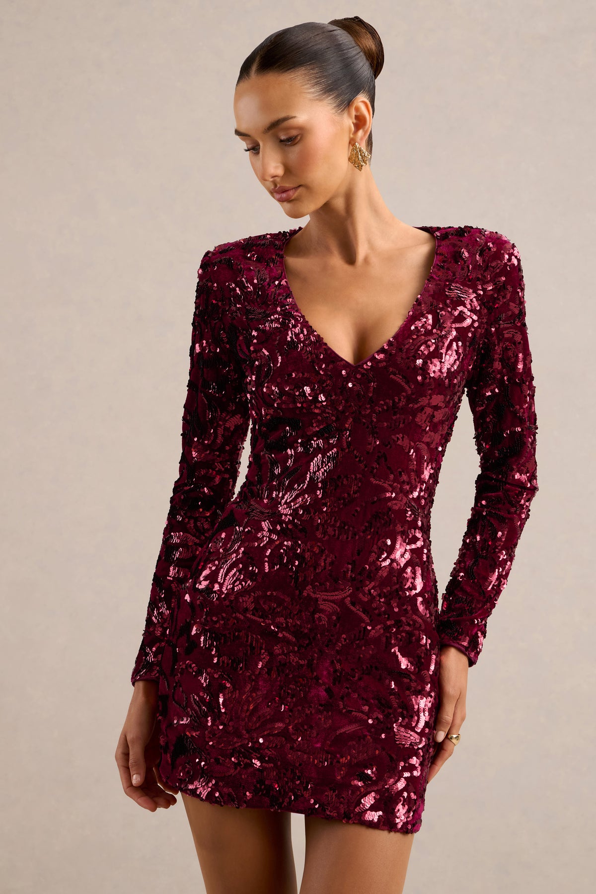 ECM_HR_CL136702037 - Ritz _ Burgundy Sequin Plunge-Neck Mini Dress With Long Sleeves3.jpg