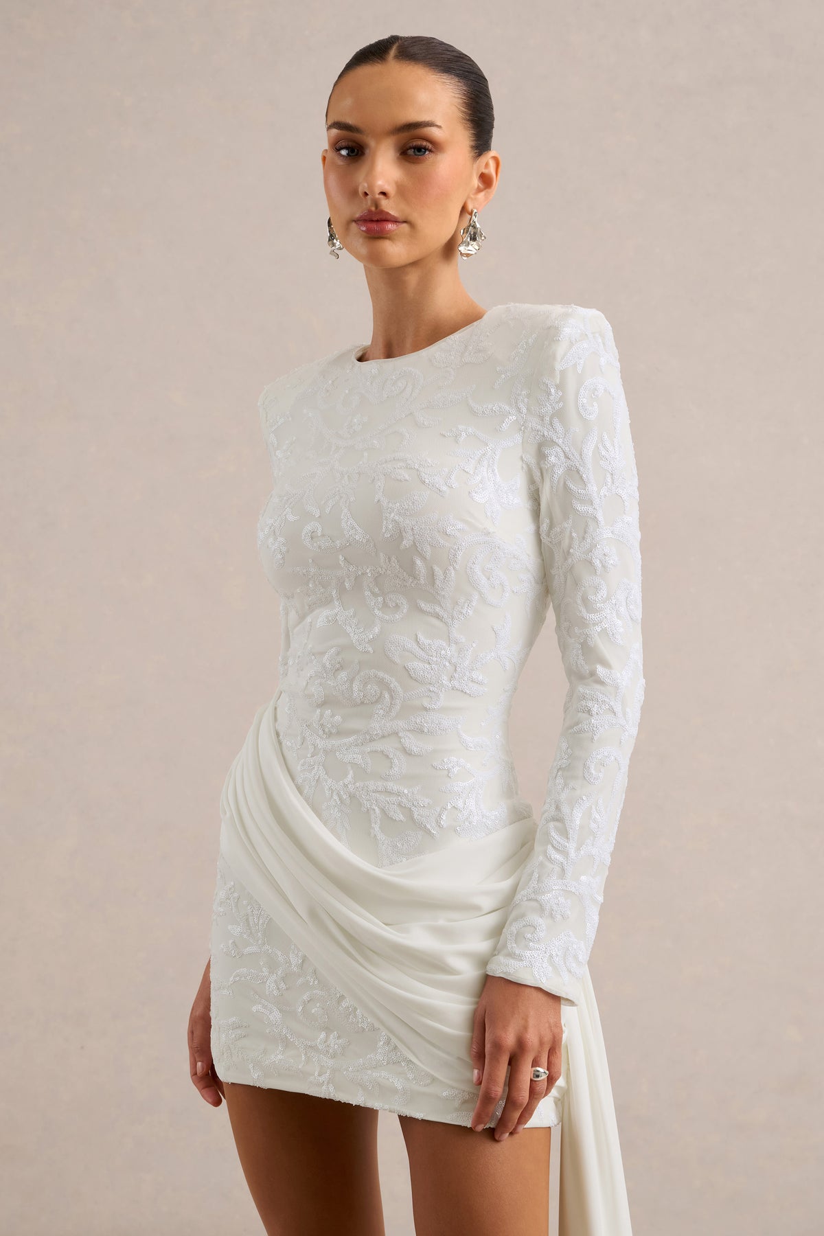 ECM_HR_CL136704005 - Florecita _ White Embellished Lace Mini Dress With Sash Detail8.jpg