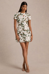 HR_CL136766443 - Ophelia White And Green Sequin Floral And Mesh Mini Dress With Short Sleeves 01.jpg