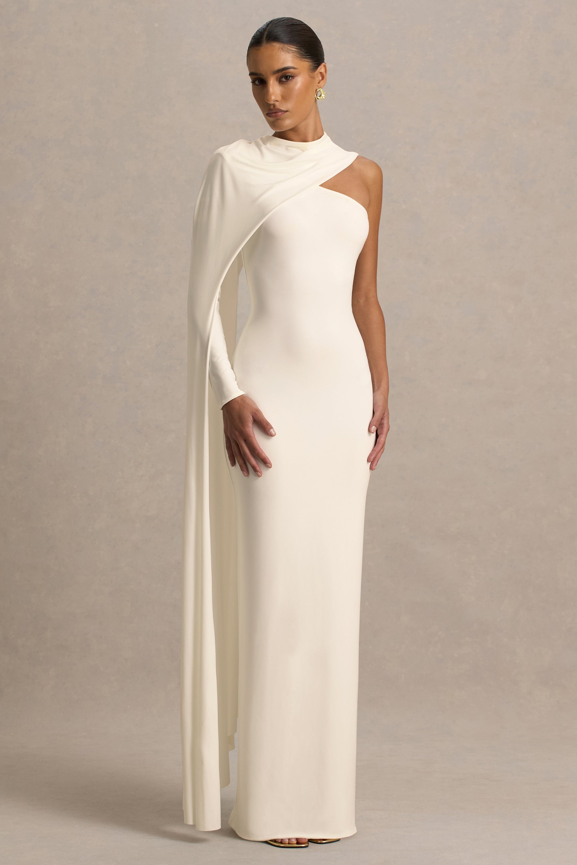 HR_CL136848028 - Dawn Cream Asymmetric-Neck Maxi Dress With One Long-Sleeve And Cape01.jpg