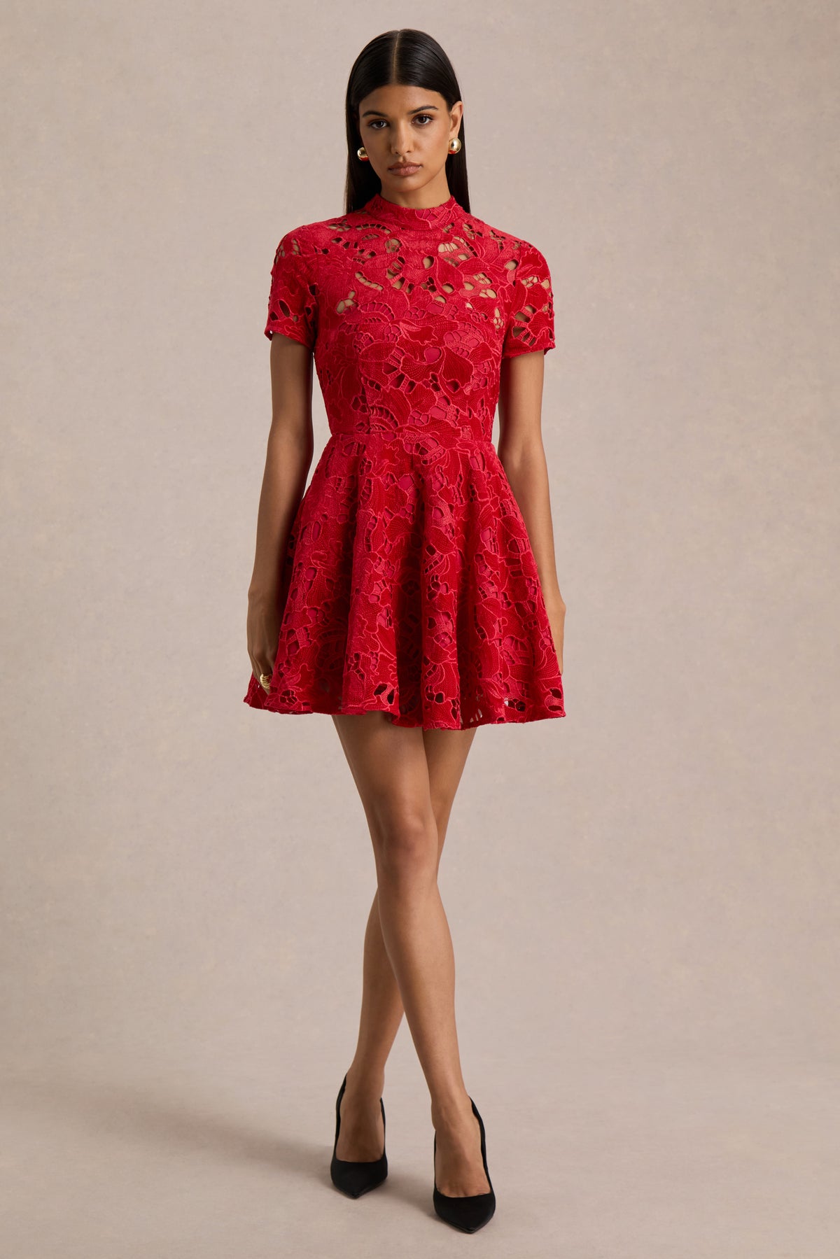 HR_CL136987004 - Roam Red Lace High-Neck Mini Dress 02.jpg