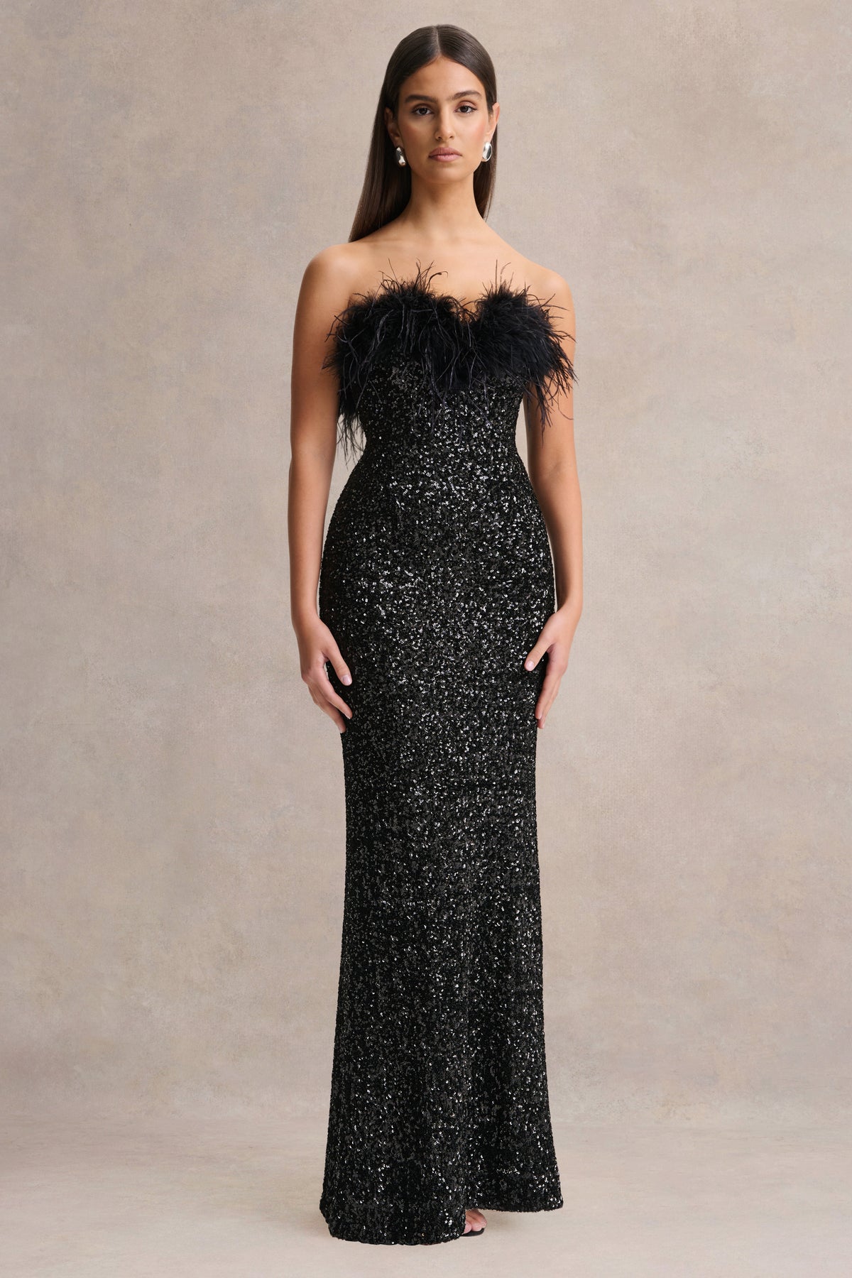 HR_CL137047002 - Daze - Black Sequin Bandeau Maxi Dress With Feather-Trim 19.jpg