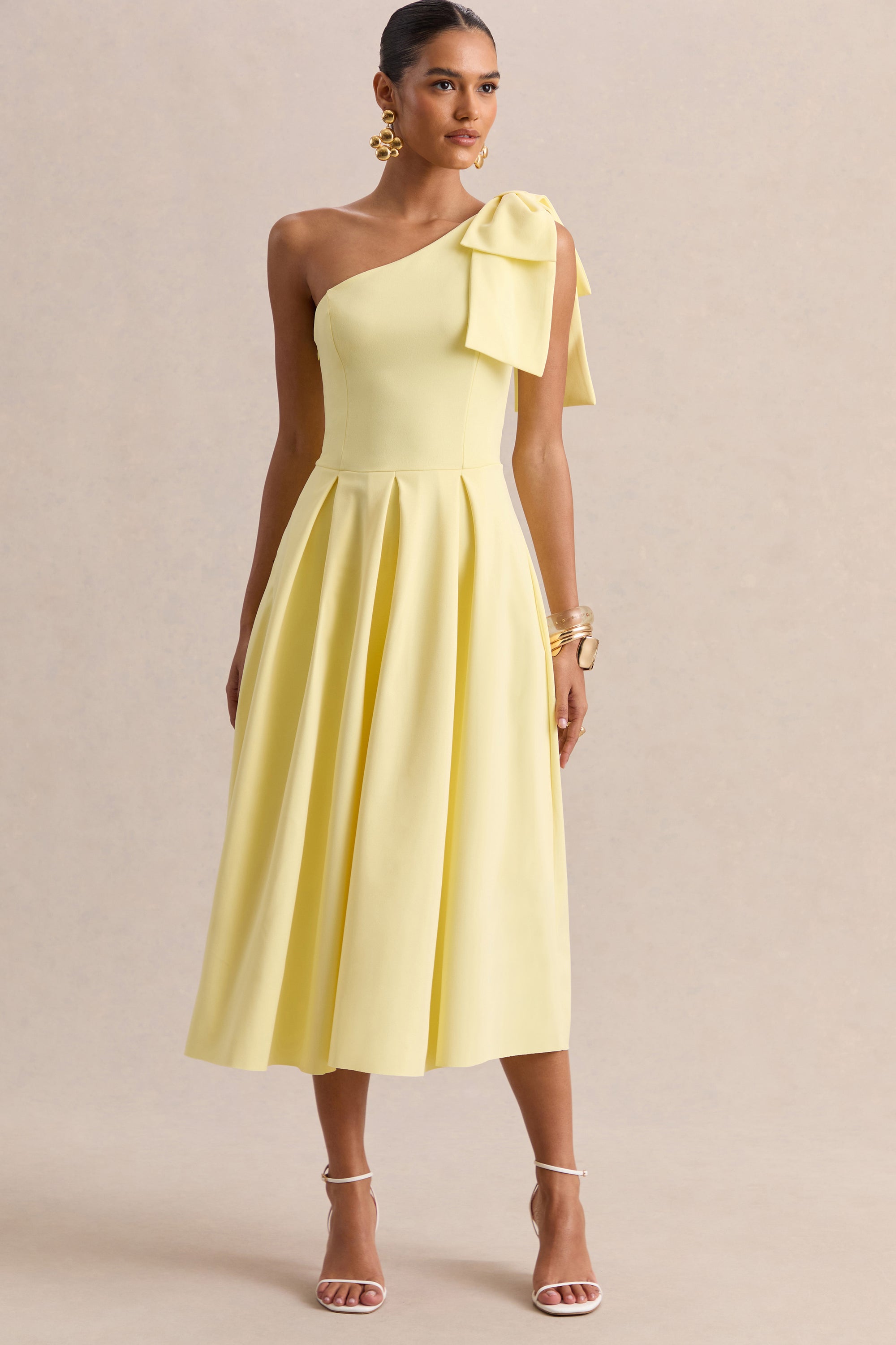 ECM_HR_CL137132121 - Meria _ Lemon Asymmetric-Neck Midi Dress With Bow-Sleeve 01.jpg