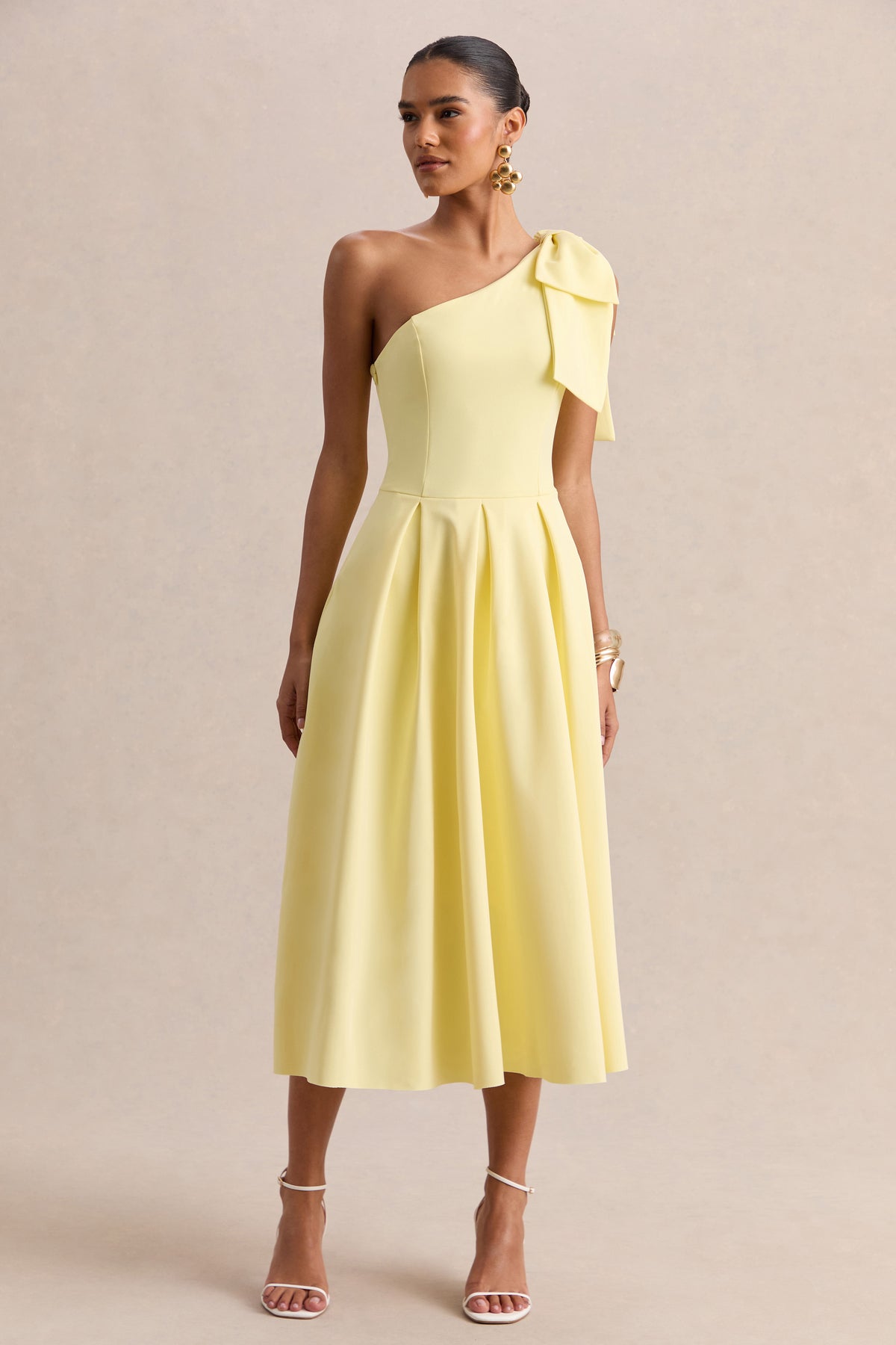 ECM_HR_CL137132121 - Meria _ Lemon Asymmetric-Neck Midi Dress With Bow-Sleeve 02.jpg
