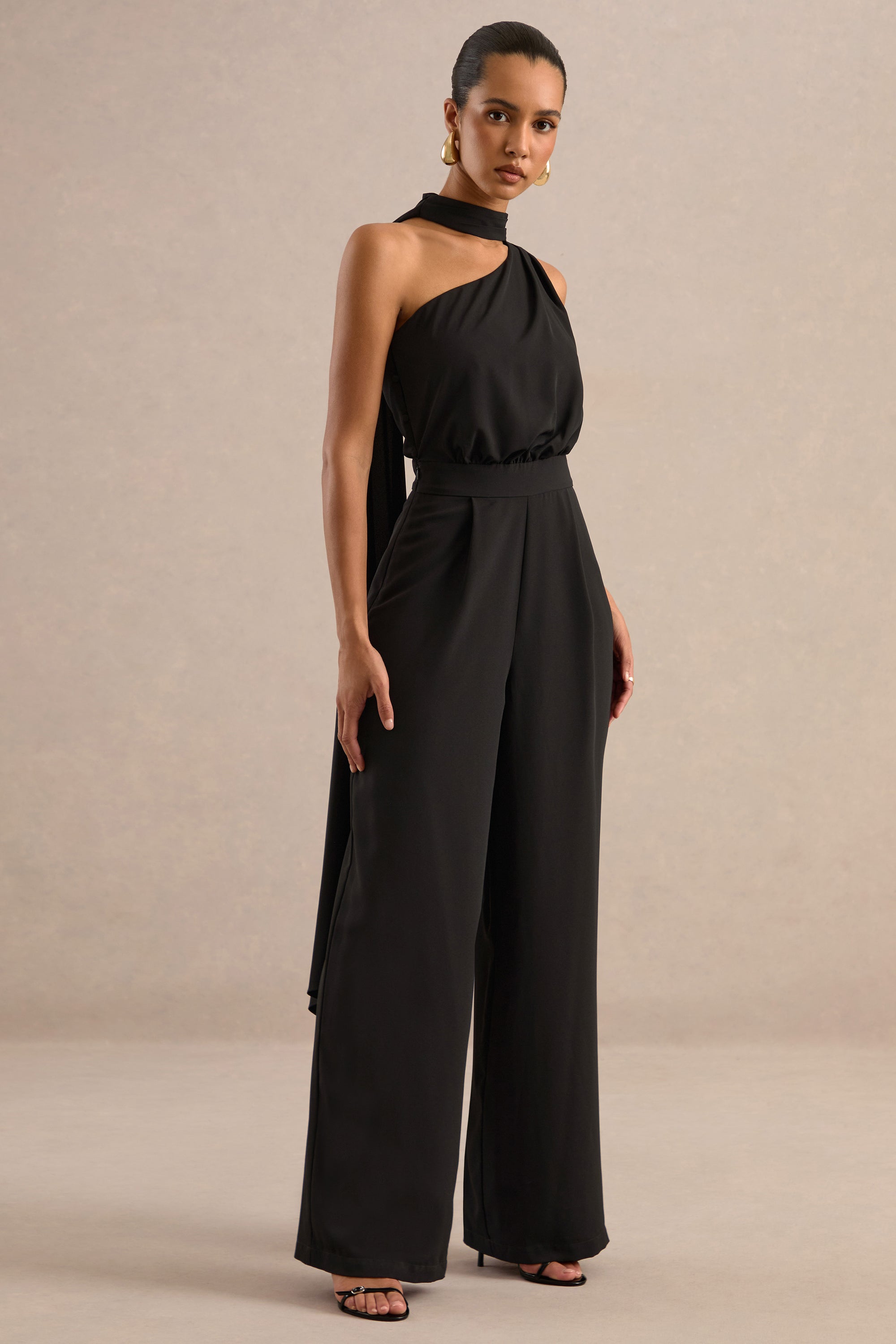 ECM_HR_CL137144001 - Gliselle Black Asymmetric-Neck Jumpsuit With Scarf Detail1.jpg