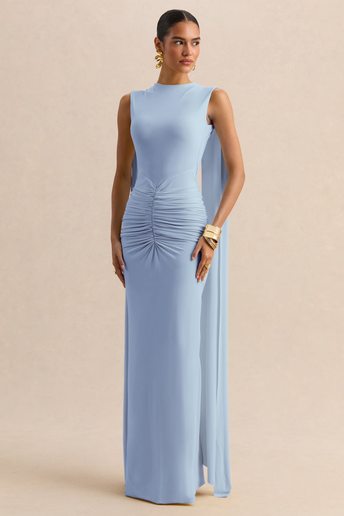 CL137161013 - Premiere | Powder Blue Boat-Neck Maxi Dress With Cape-Sleeves And Open-Back 0.jpg