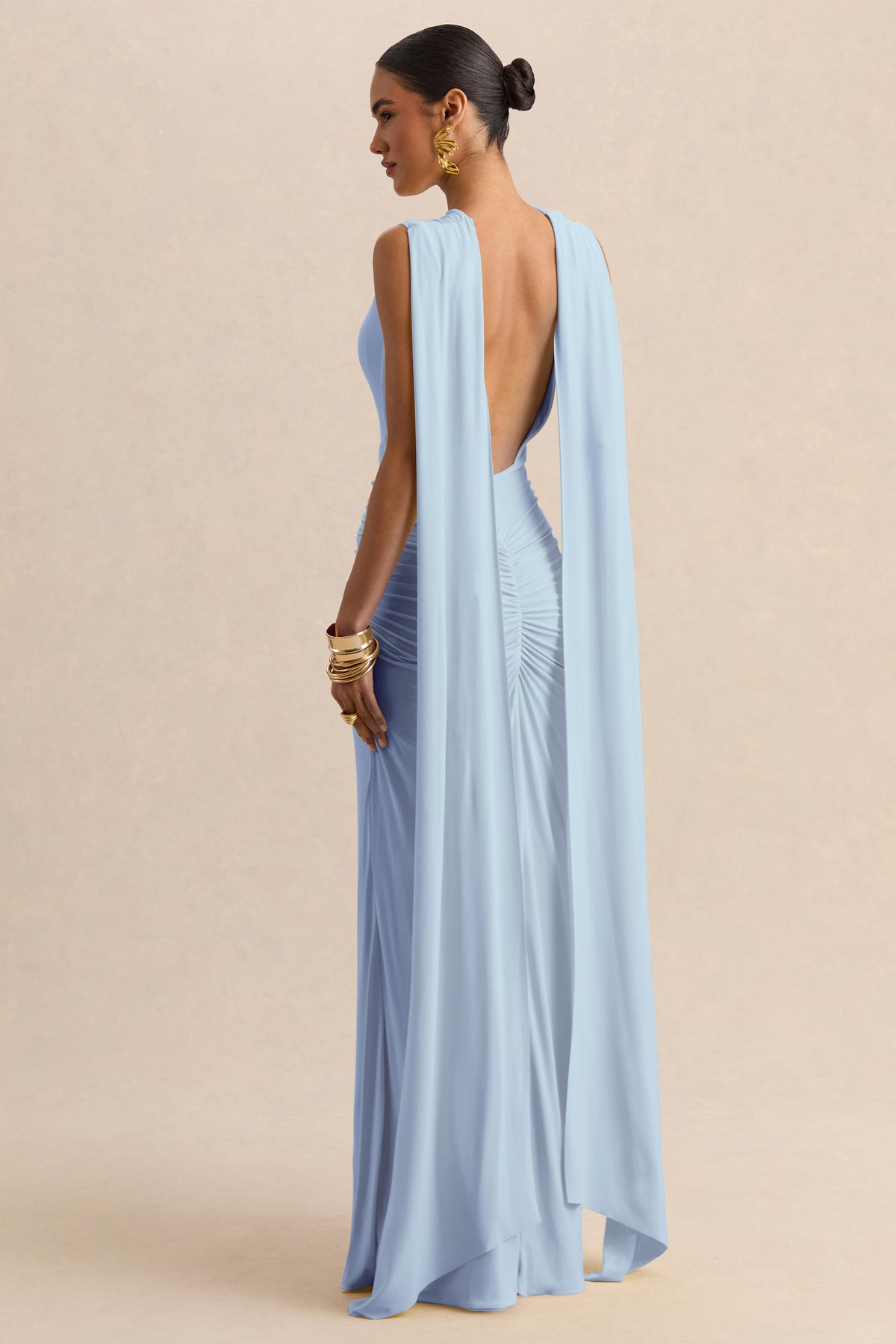 CL137161013 - Premiere | Powder Blue Boat-Neck Maxi Dress With Cape-Sleeves And Open-Back 3.jpg