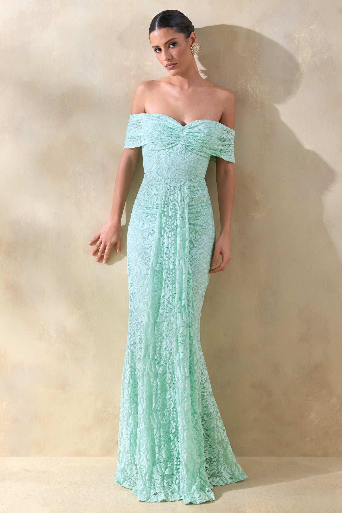 ECM_HR_CL137216032 Aries _ Mint Lace Bardot-Neck Maxi Dress With Gathered Detailing 3.jpg