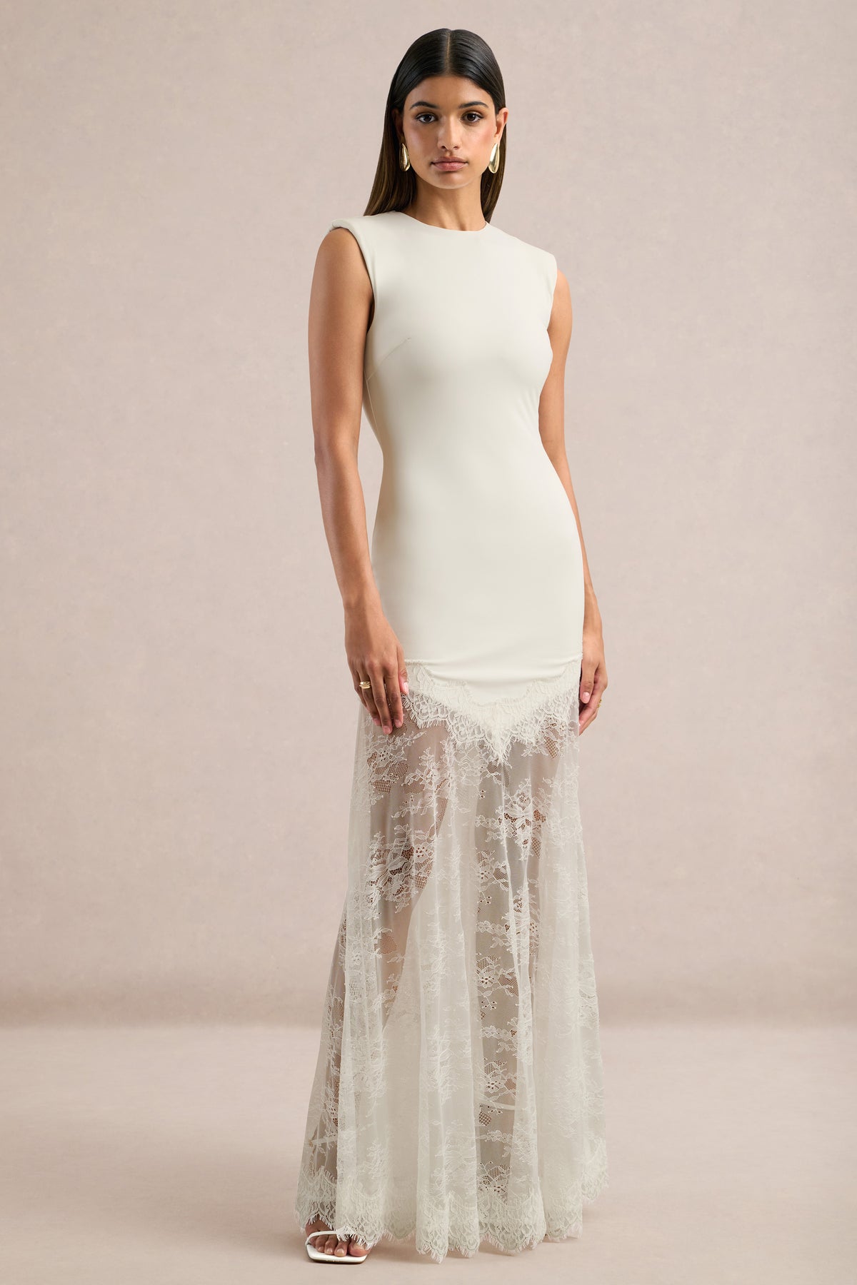 ECM_HR_CL137240110 - Fianna _ White Sleeveless Fitted Maxi Dress with Sheer Lace Skirt2.jpg