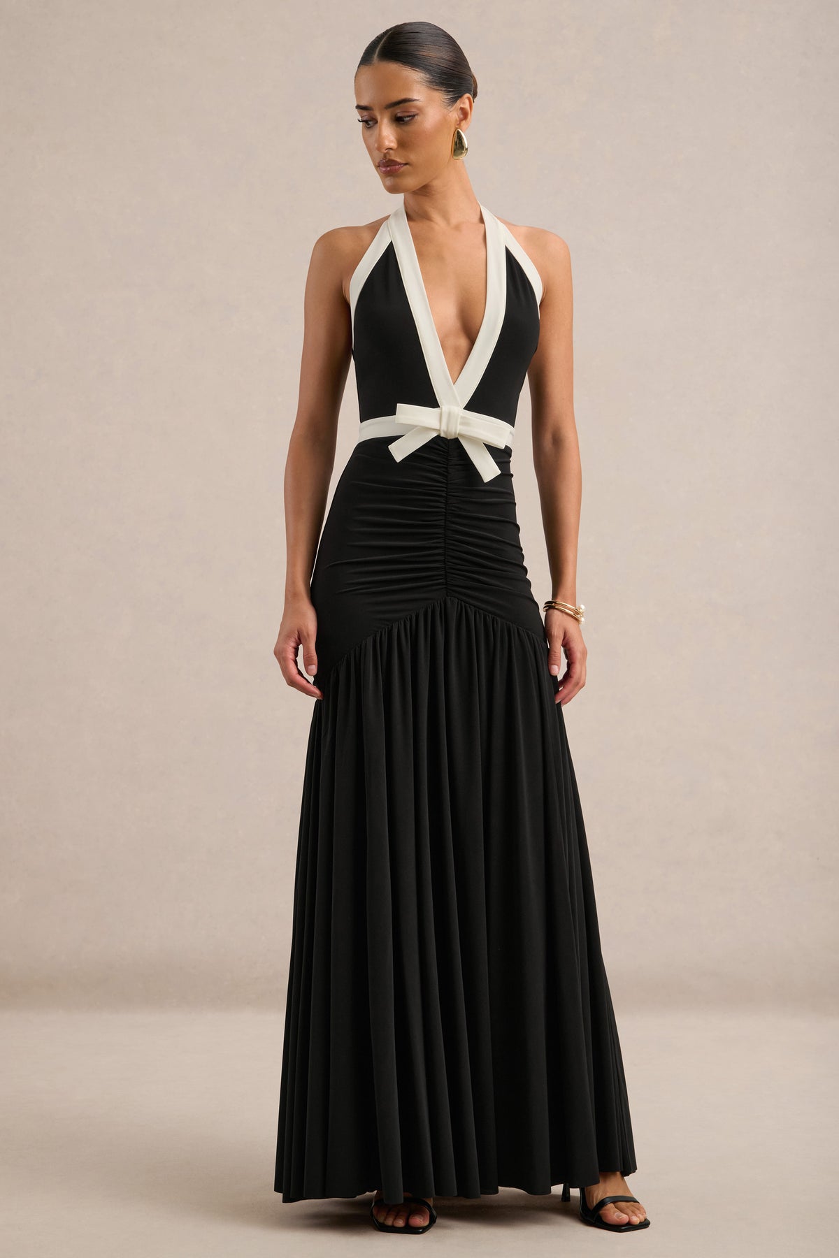 ECM_HR_CL137279002 - Cosmina _ Black Plunge-Neck Maxi Dress With Bow-Detail2.jpg