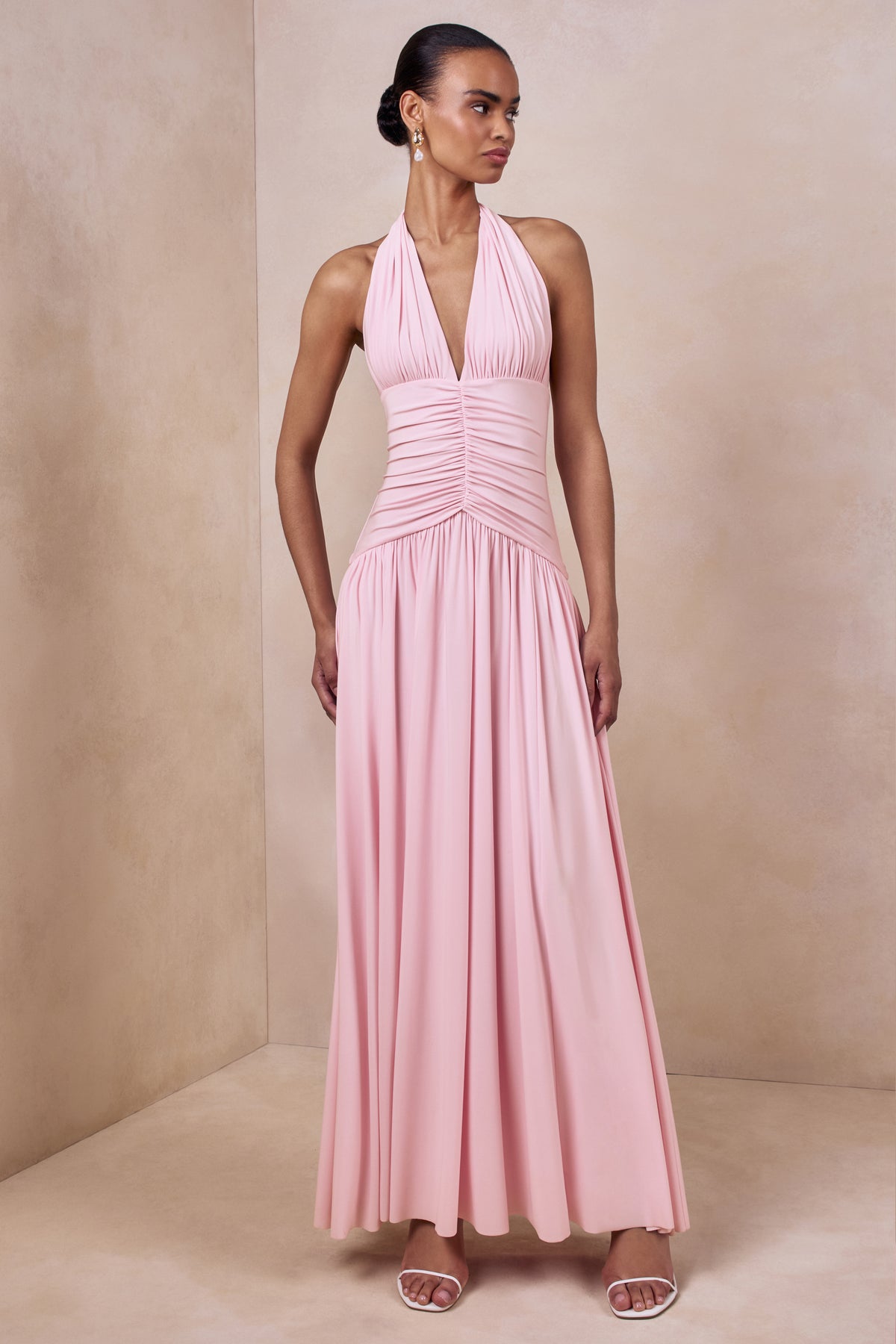ECM_HR_CL137280084 - Bettina | Pink Plunge-Neck Maxi Dress With Gathered-Detailing 05.jpg