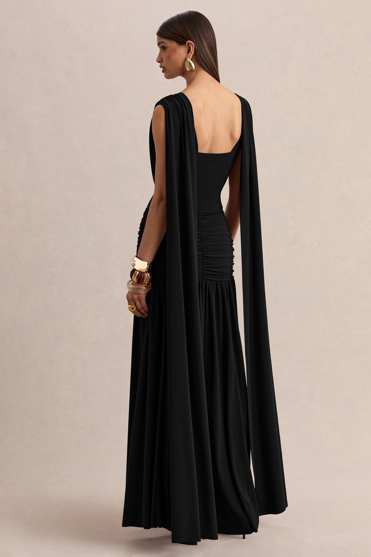 ECM_HR_CL137299001 - Amelisse _ Black Plunge-Neck Maxi Dress With Ruched-Detailing 05.jpg