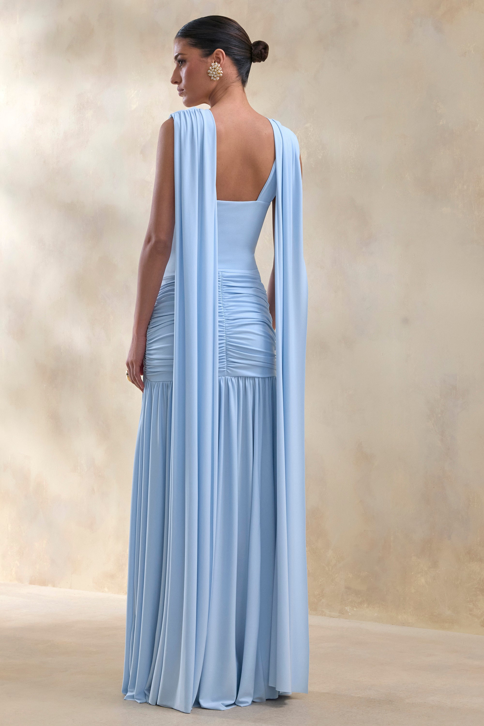 ECM_HR_CL137299016 - Amelisse | Powder Blue Plunge-Neck Maxi Dress With Ruched-Detailing 3.jpg