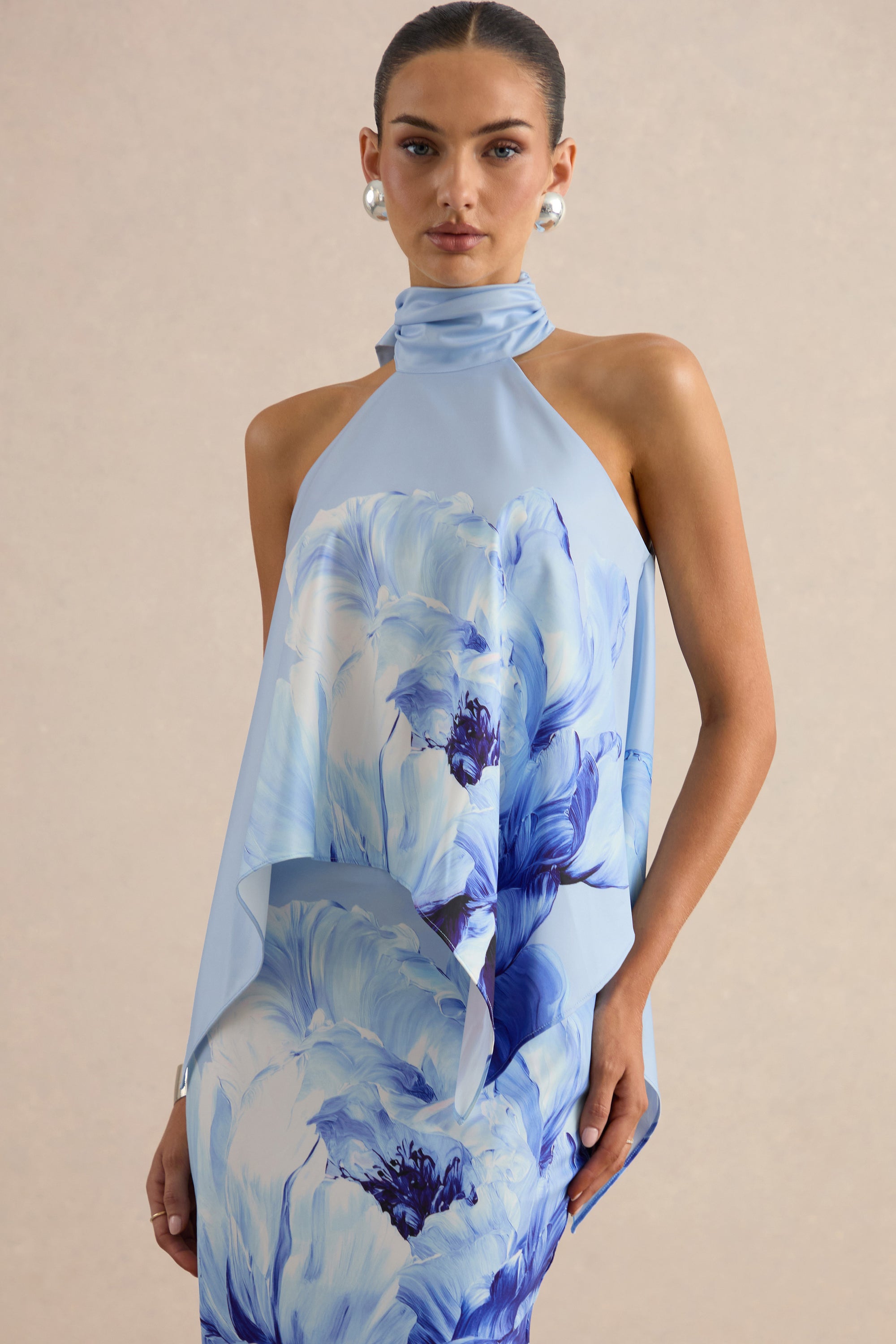 CL137321013 - Sancelle | Blue Border Floral Print Matte Satin Halter-Neck Top 4.jpg