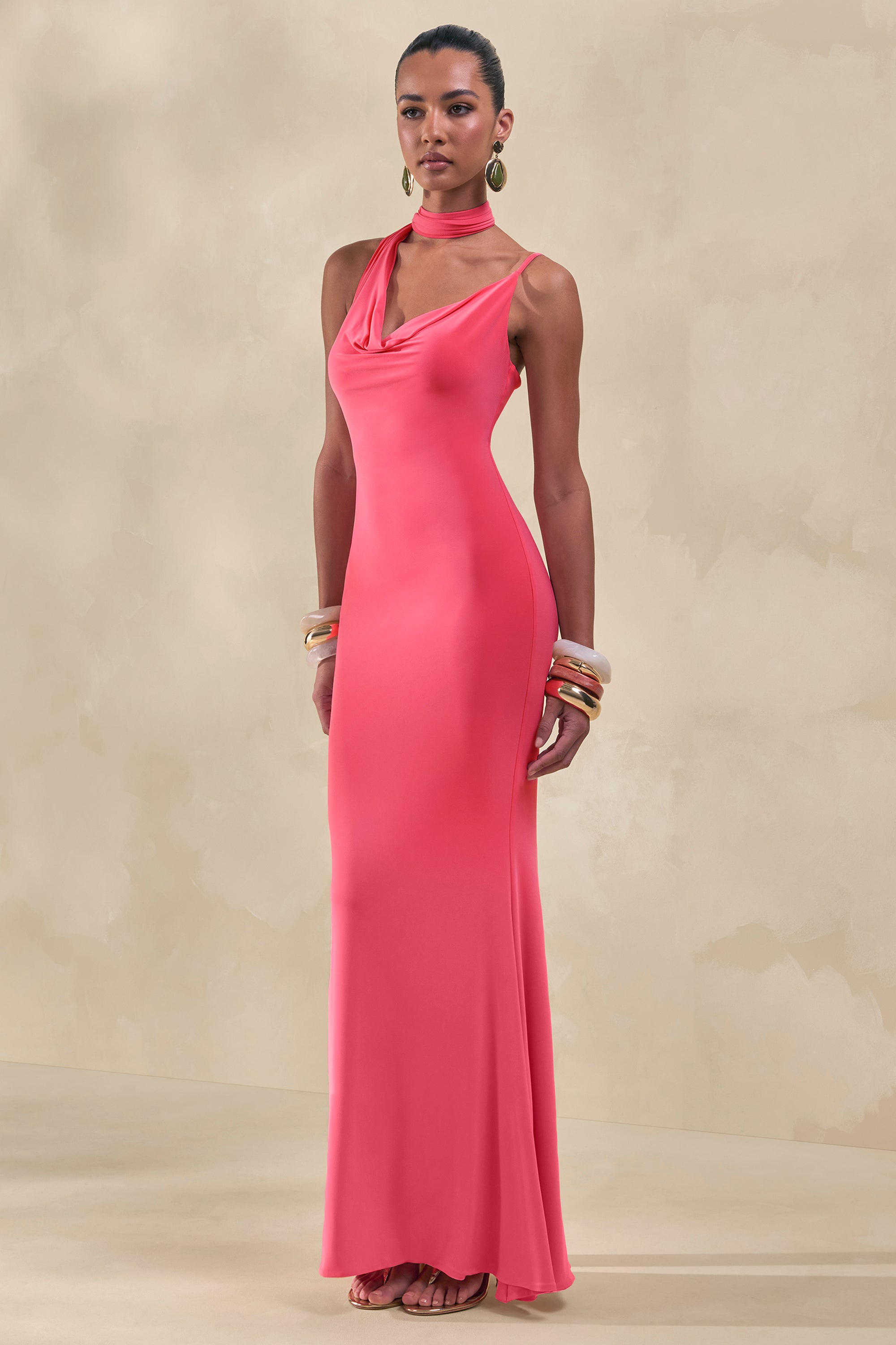 ECM_HR_CL137328073 - Kenza Coral Asymmetric-Neck Maxi Dress With Scarf-Detail1.jpg