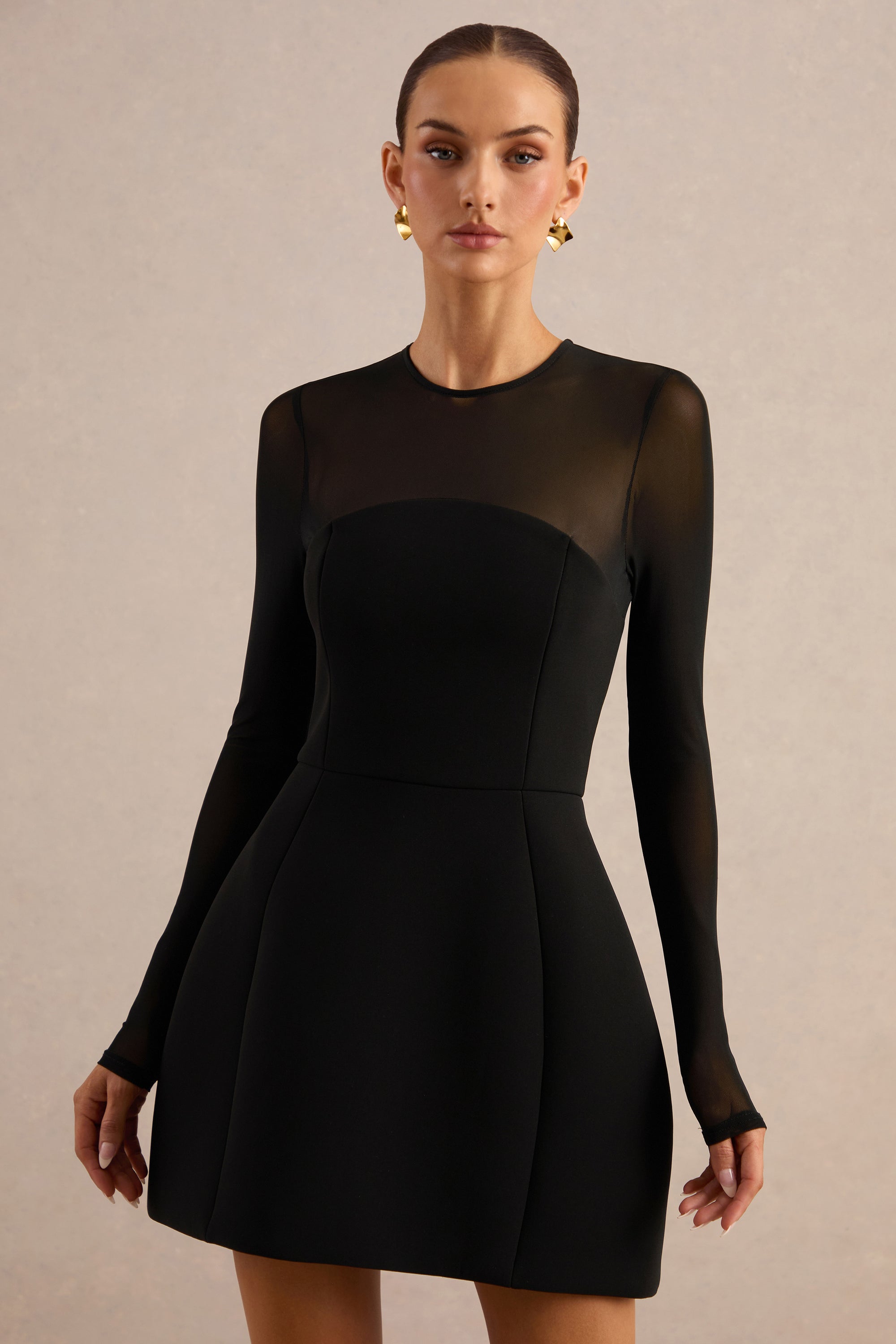 ECM_HR_CL137334002 - Aviana | Black Mesh Crew-Neck Mini Dress5.jpg