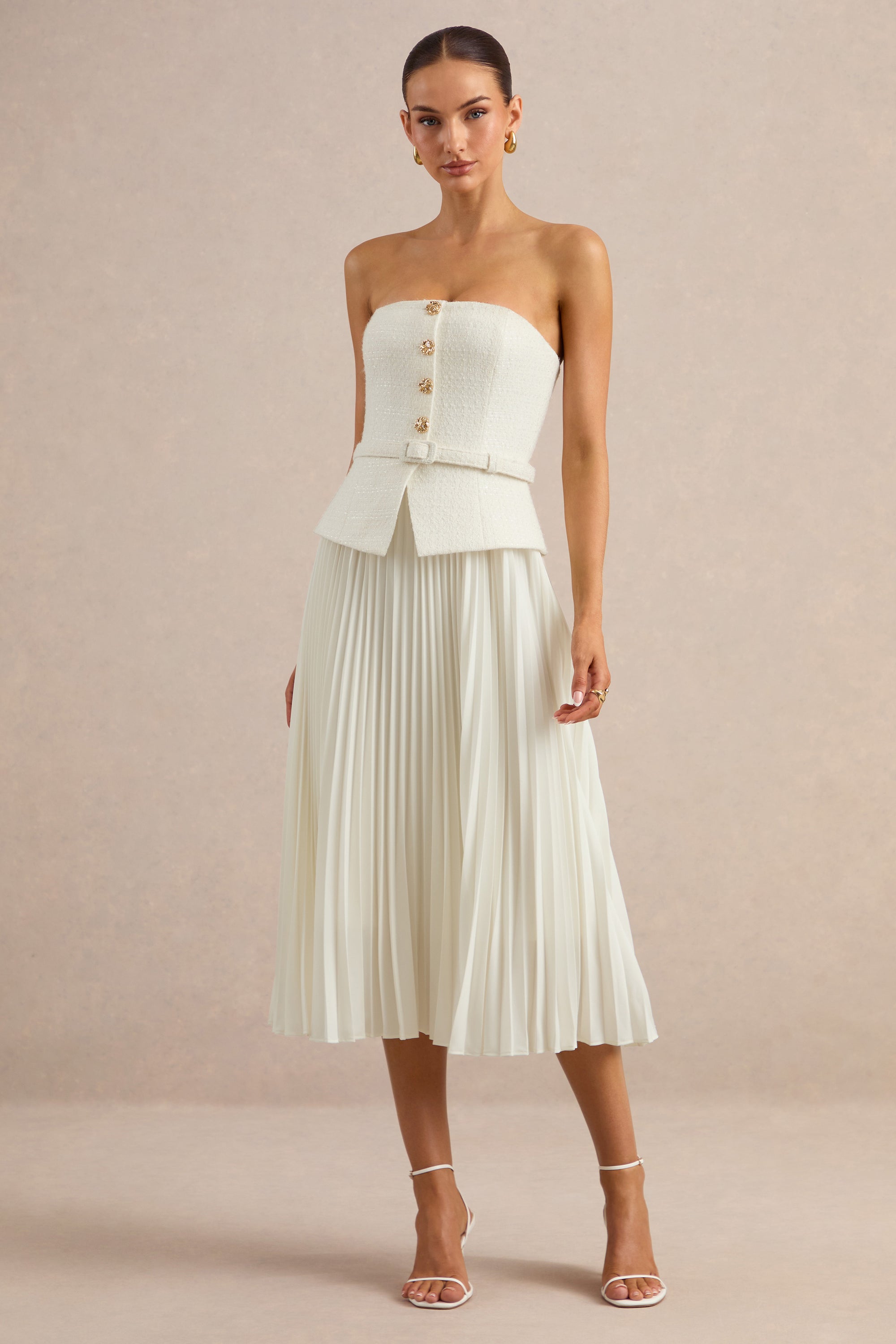ECM_HR_CL137350112 - Lizzy | Cream Square-Neck Midi Dress With Pleated-Skirt 4.jpg
