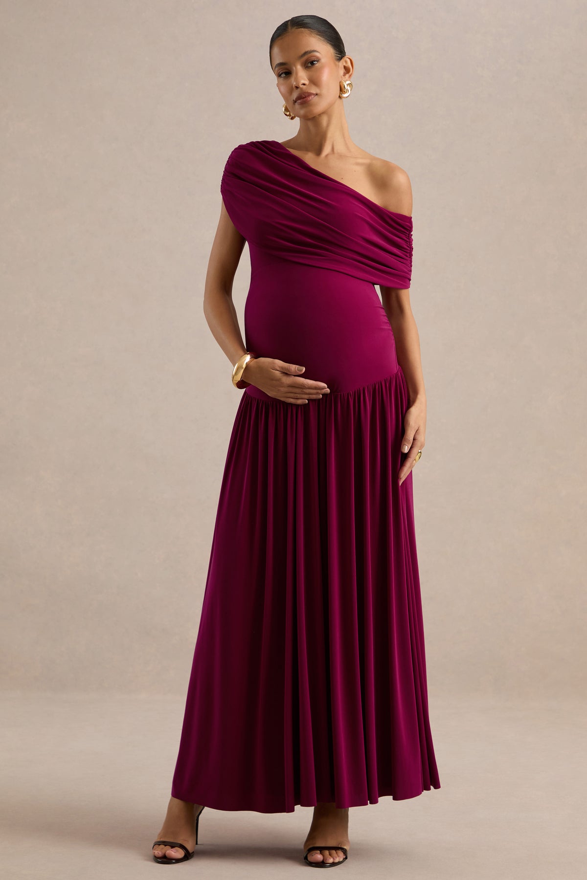 ECM_HR_CL137445102 - Noah _ Burgundy Jersey Ruched One Shoulder Maternity A-Line Maxi Dress With Drop Waist0.jpg