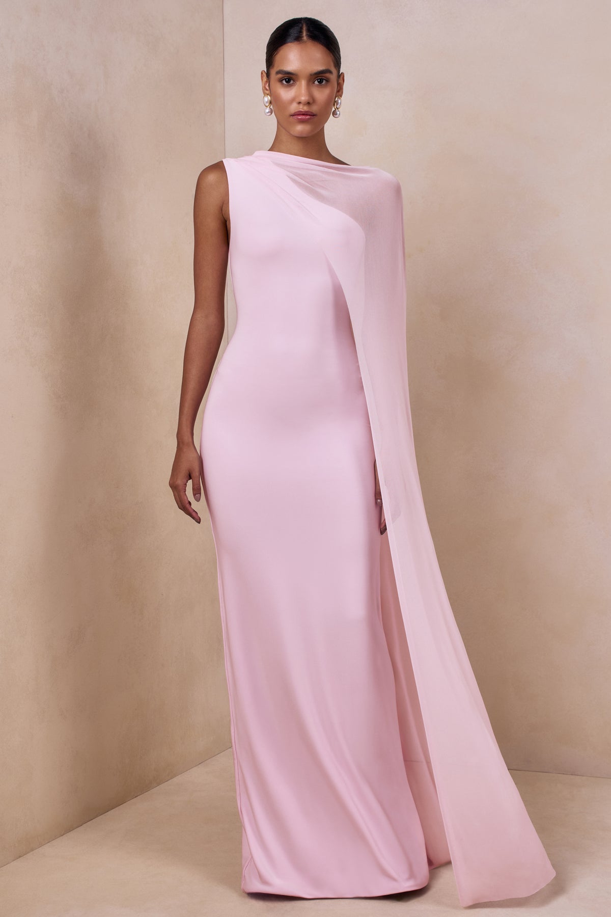 ECM_HR_CL137449084 - Mirelle _ Light Pink High-Neck Maxi Dress With Cape-Sleeve2.jpg