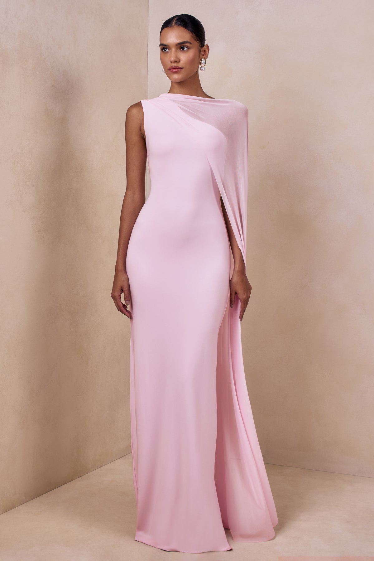 ECM_HR_CL137449084 - Mirelle _ Light Pink High-Neck Maxi Dress With Cape-Sleeve3.jpg