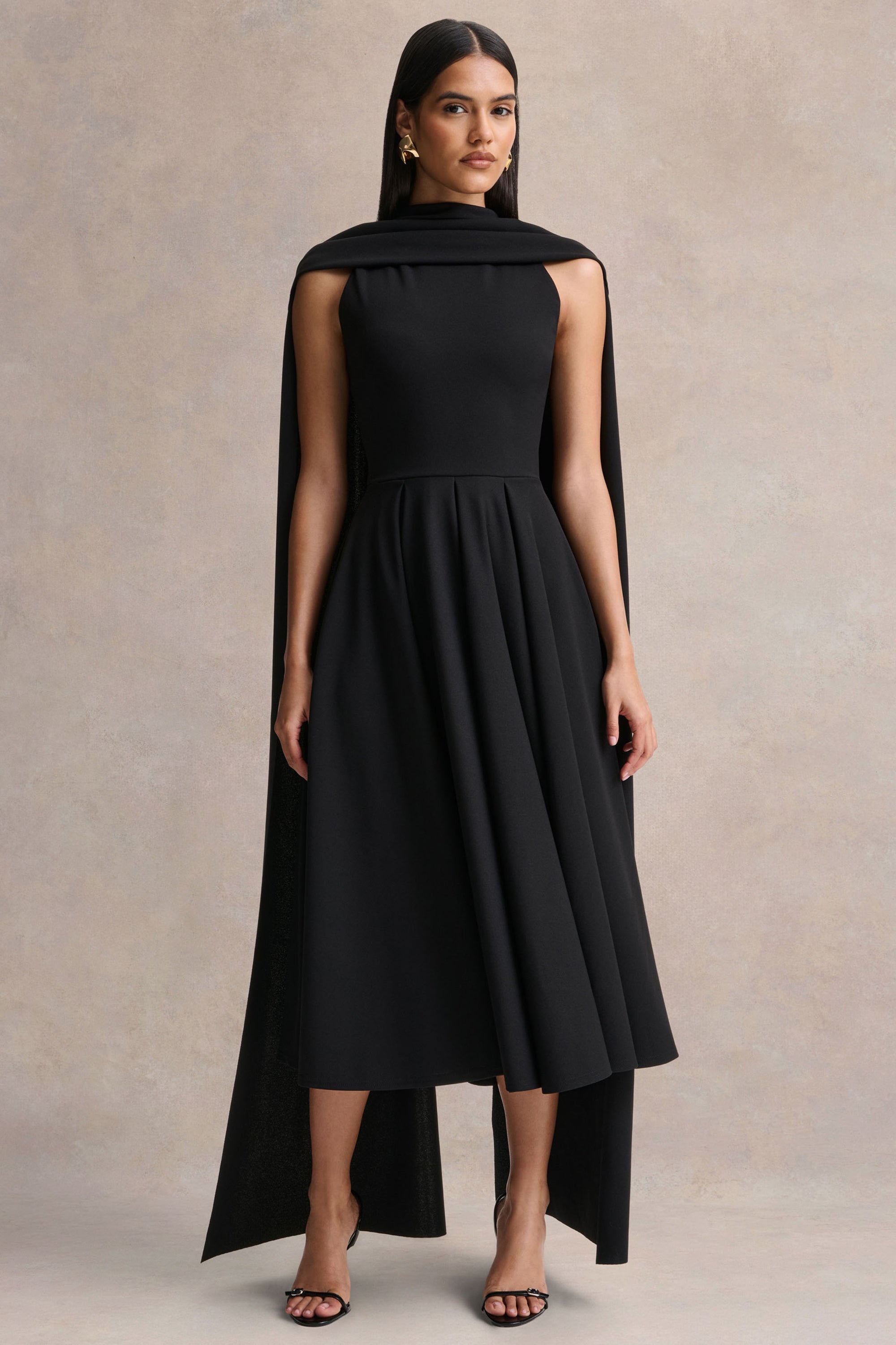 BGR_HR_CL137482001 - Nova _ Black High-Neck Midi Dress With Cape-Sleeves 01.jpg