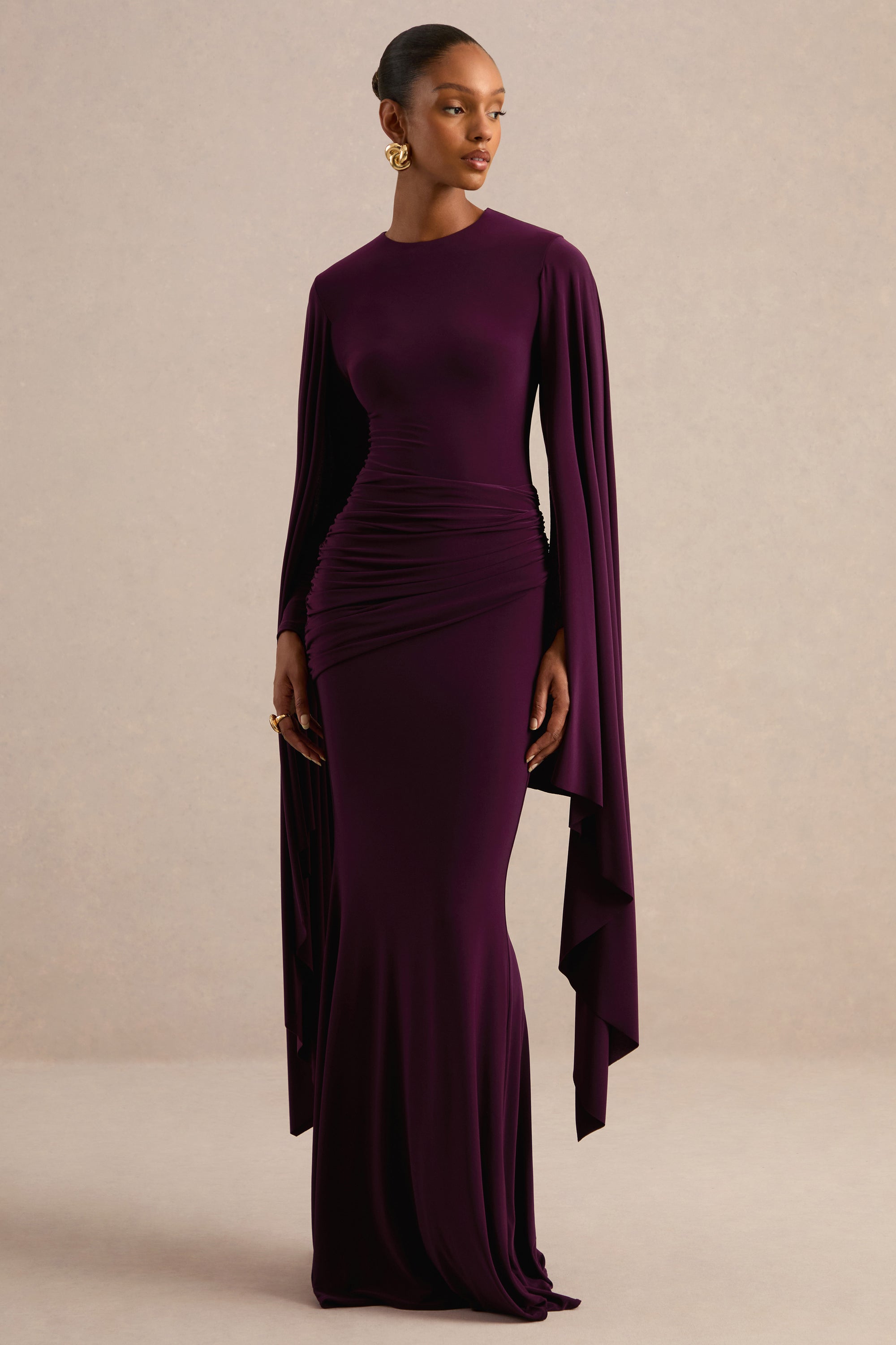 ECM_HR_CL137665090 - Sonaria _ Dark Plum Wide-Neck Maxi Dress With Cape-Sleeves2.jpg