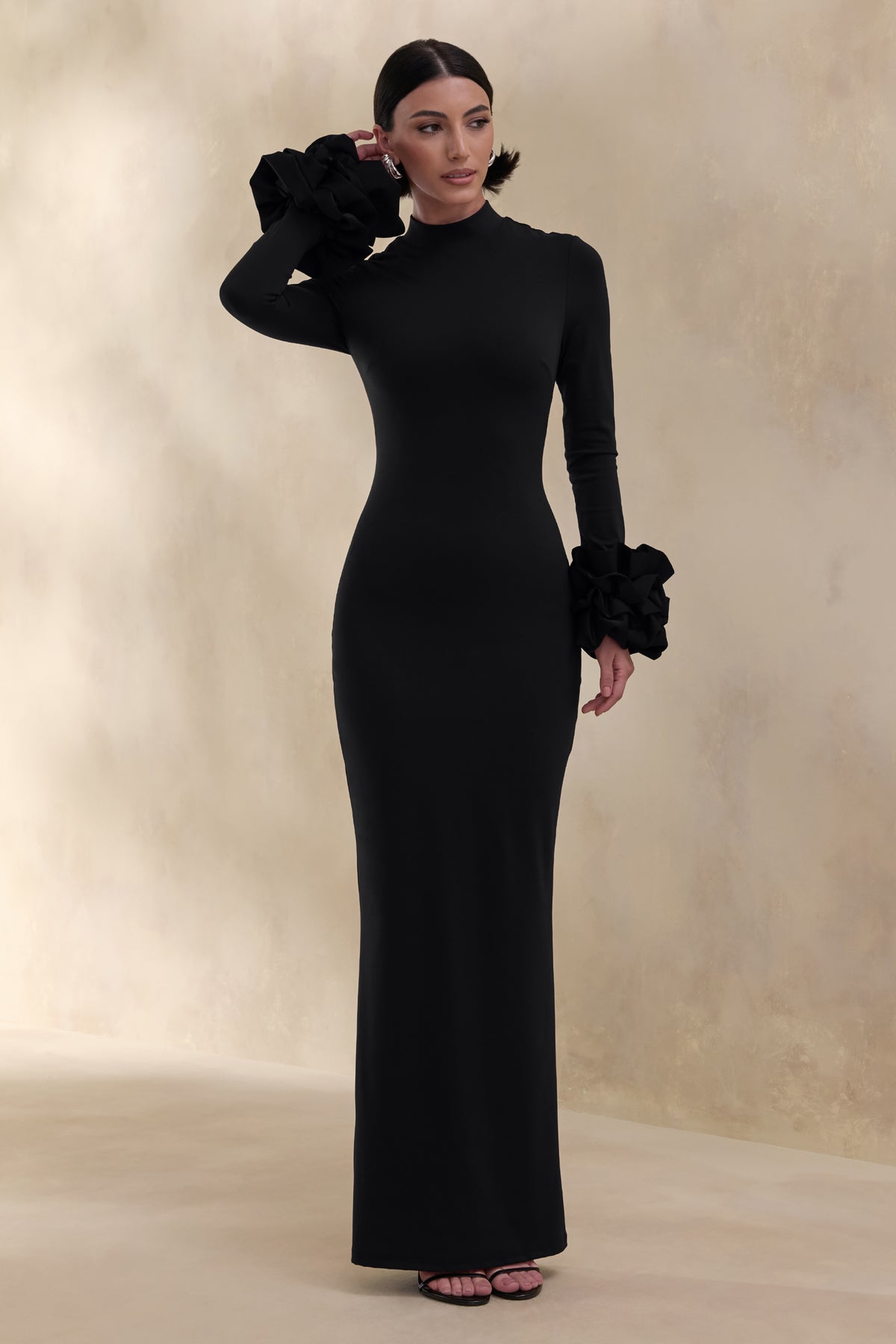 ECM_HR_CL137681001---Jaselle-_-Black-High-Neck-Maxi-Dress-With-Ruffled-Satin-Cuffs-2.jpg