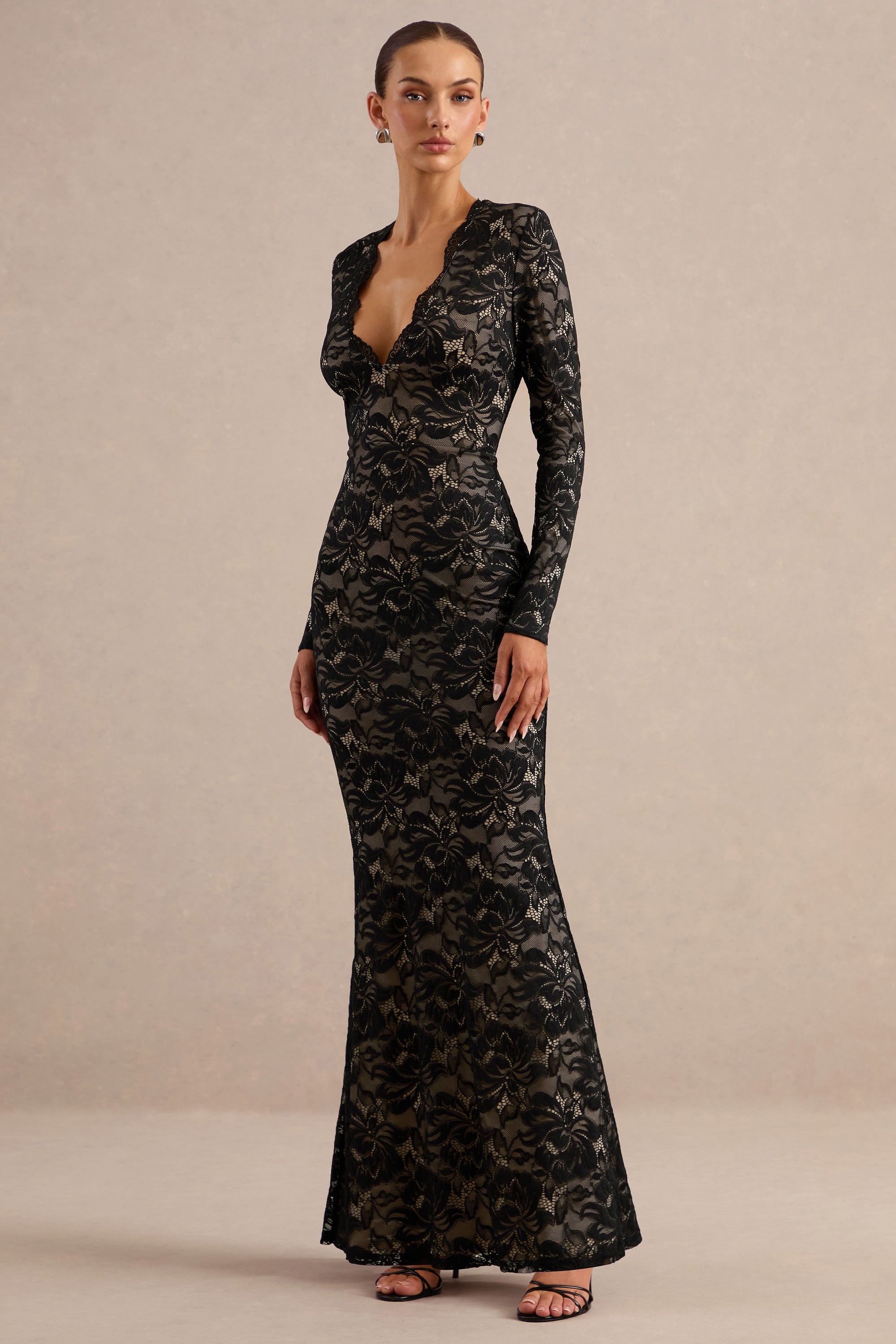 ECM_HR_CL137708001 - Avorine _ Black Lace Plunge-Neck Maxi Dress2.jpg