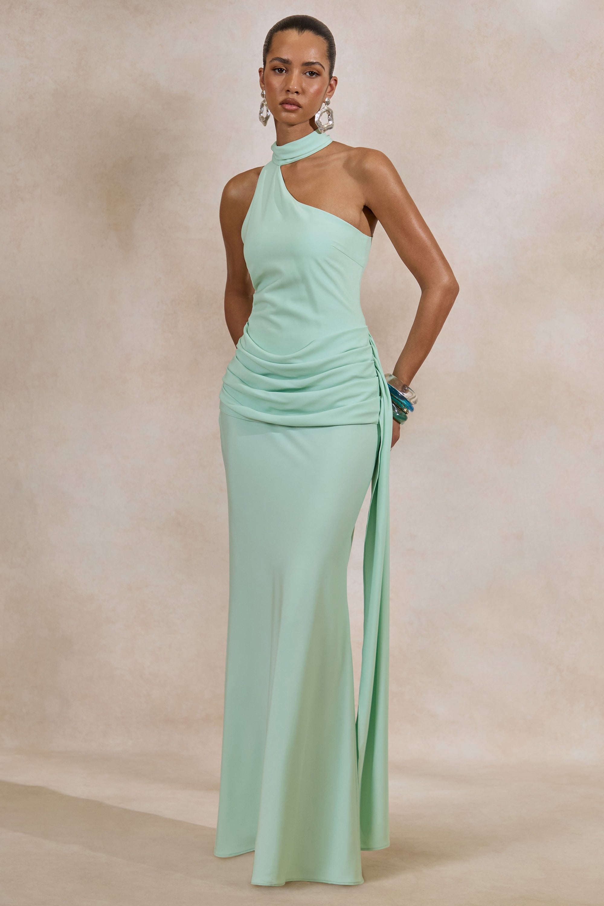 ECM_HR_CL137729032 - Aevina _ Mint Satin Asymmetric-Neck Maxi Dress With Sash-Detail2.jpg