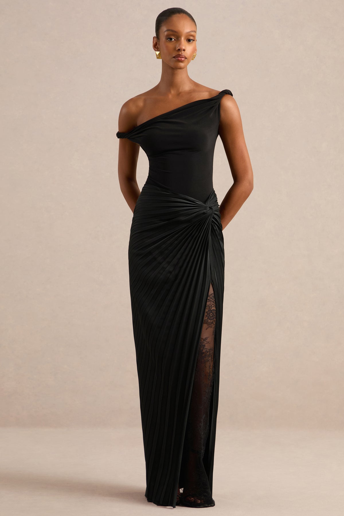 CL137853001 - Lassia | Black Satin Gathered Maxi-Skirt With Lace-Detailing7.jpg