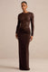 CL137830022 - Florine _ Dark Brown Twisted Waist Maxi Skirt1.jpg