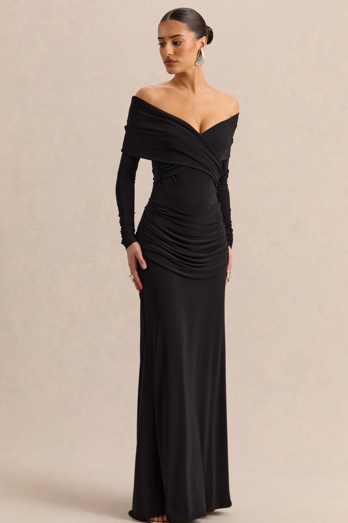 ECM_HR_CL137820001---Kaelis-_-Black-Bardot-Neck-Bodysuit-With-Long-Sleeves-+-CL137836001---Esara-_-Black-Maxi-Skirt-With-Gathered-Detailing-2.jpg