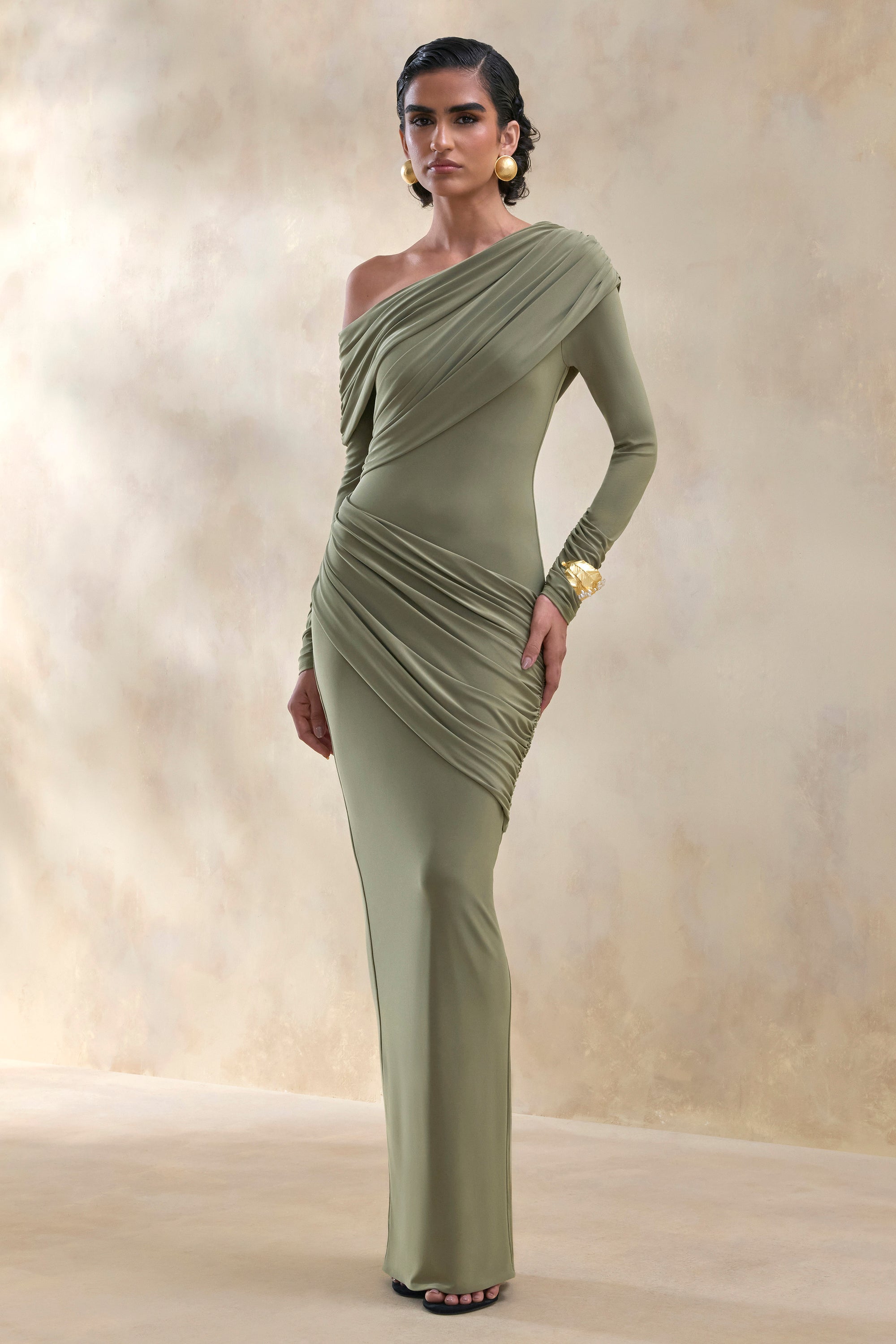ECM_HR_CL137856031 - Rosirene _ Olive Asymmetric-Neck Maxi Dress With Draped-Detailing 0.jpg