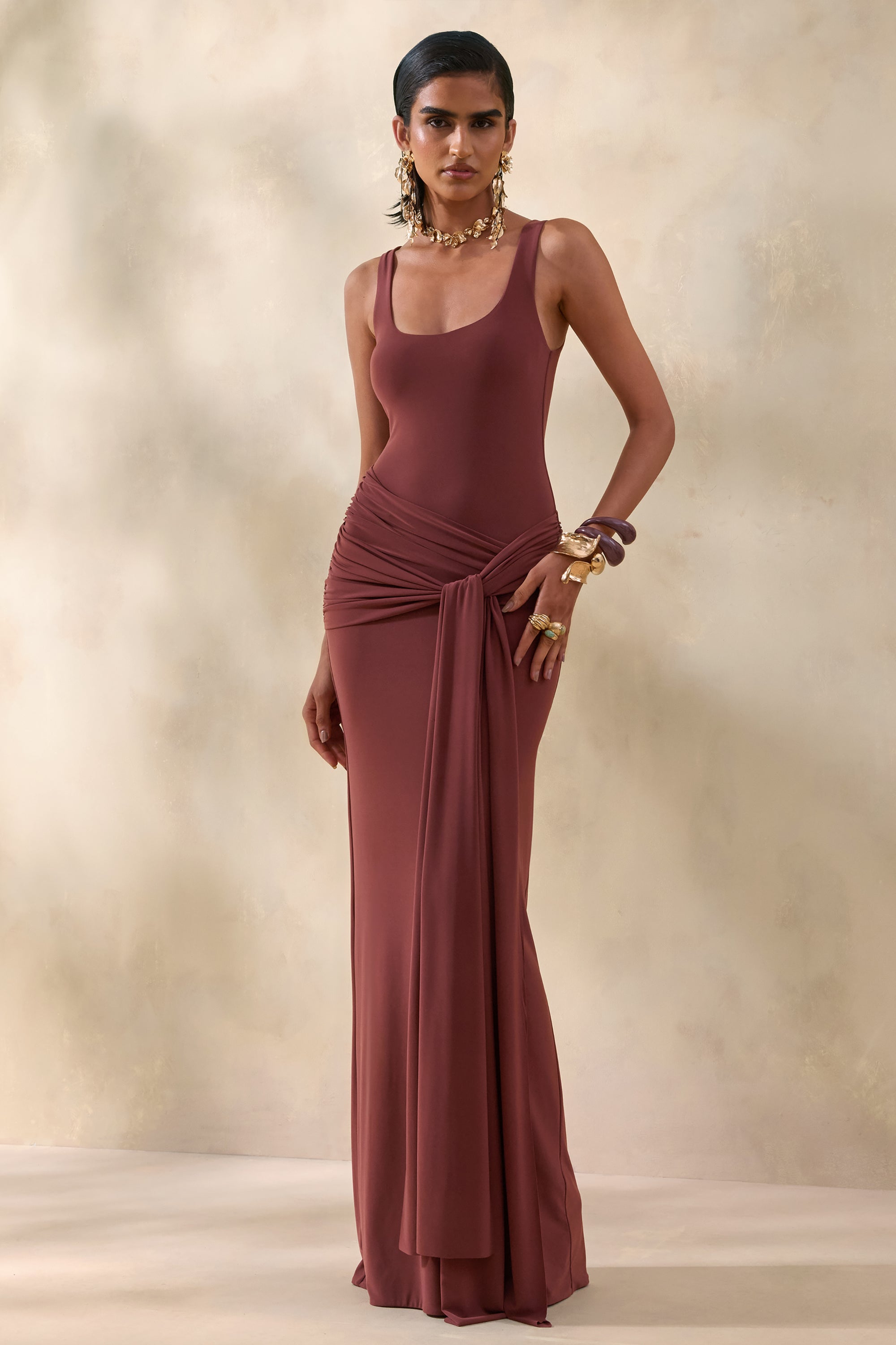 ECM_HR_CL137889021--Lienna-_-Brown-Scoop-Neck-Maxi-Dress-With-Gathered-Detail-And-Sash-0.jpg